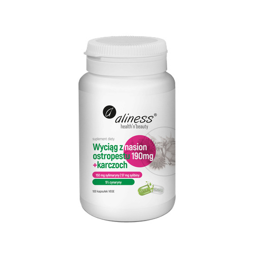ALINESS - Wyciąg z Nasion Ostropestu 190mg + Karczoch - 100caps.