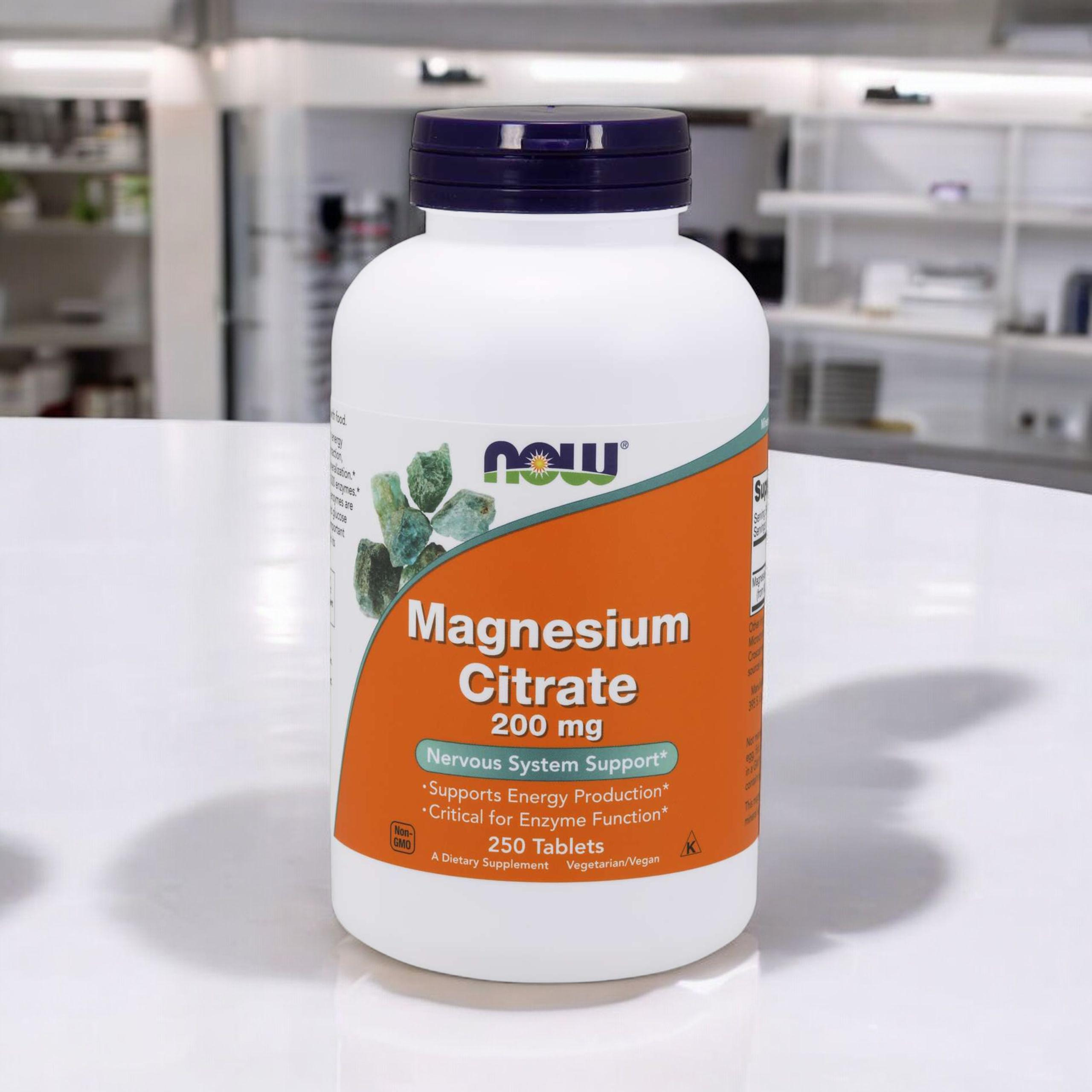 NOW Magnesium Citrate 200mg - 2x 250tabs
