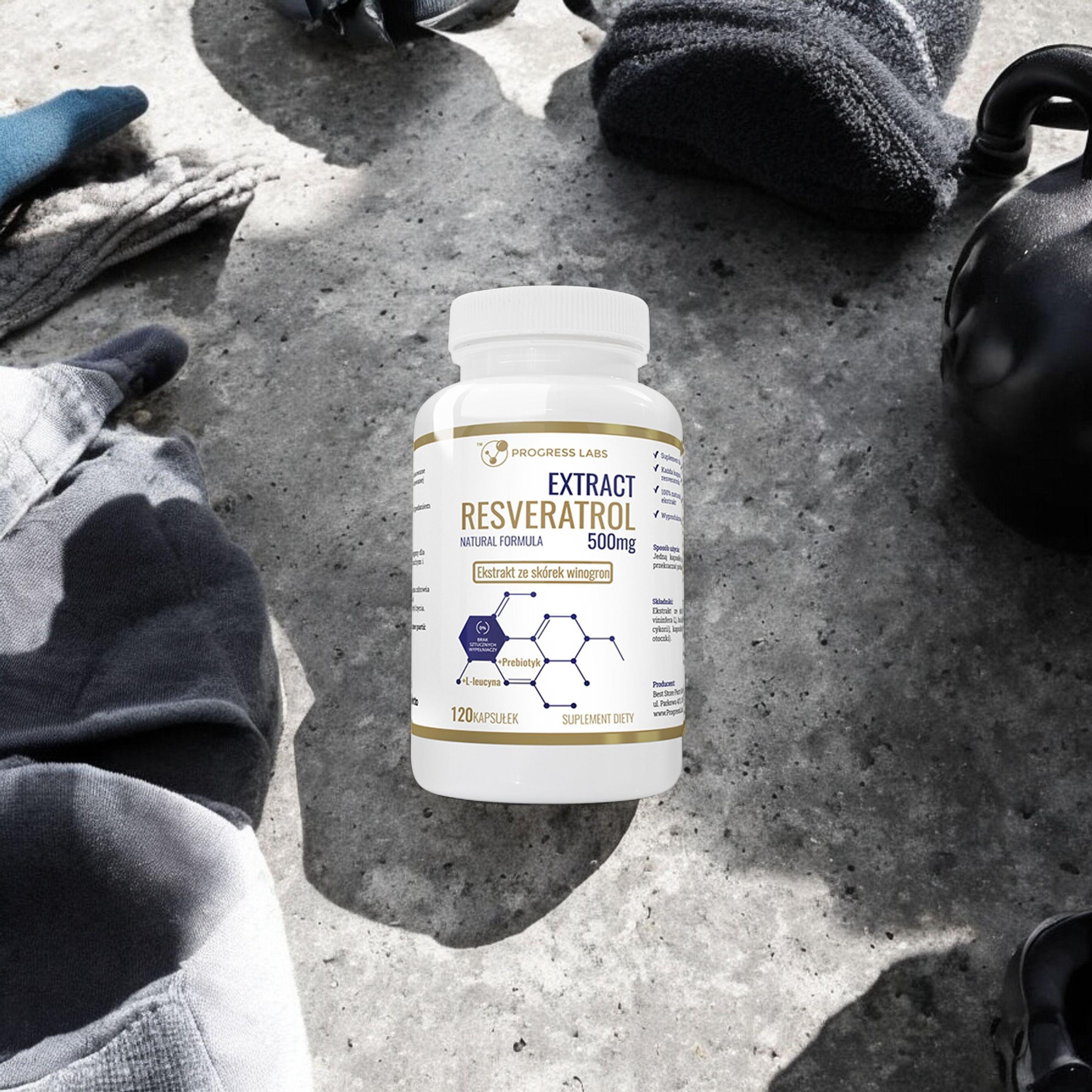 PROGRESS LABS Resveratrol Extract 500mg - 3x 120caps