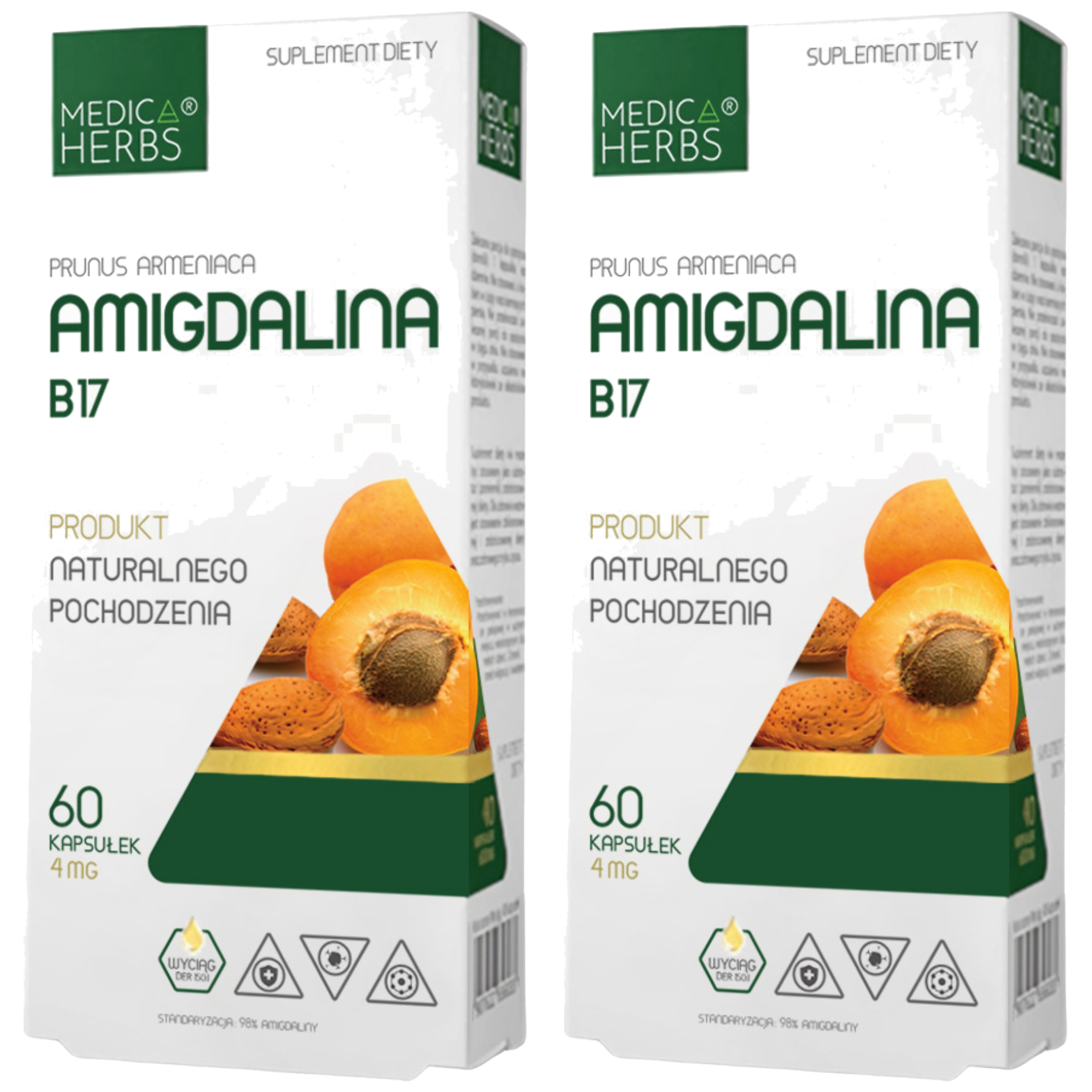 MEDICA HERBS - Amigdalina B17 4mg - 2x 60caps.