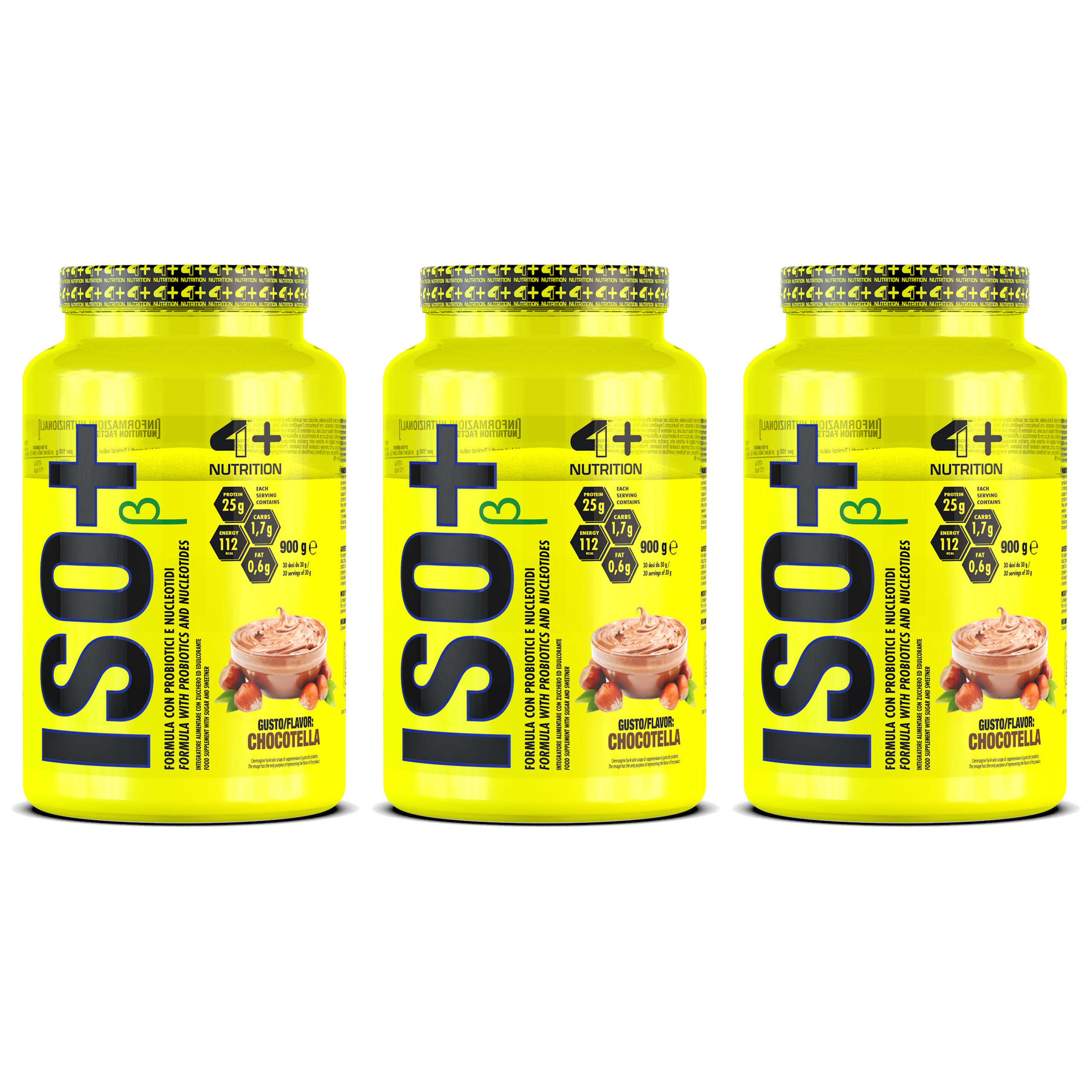 4+ NUTRITION Iso+ Probiotics - 3x 900g