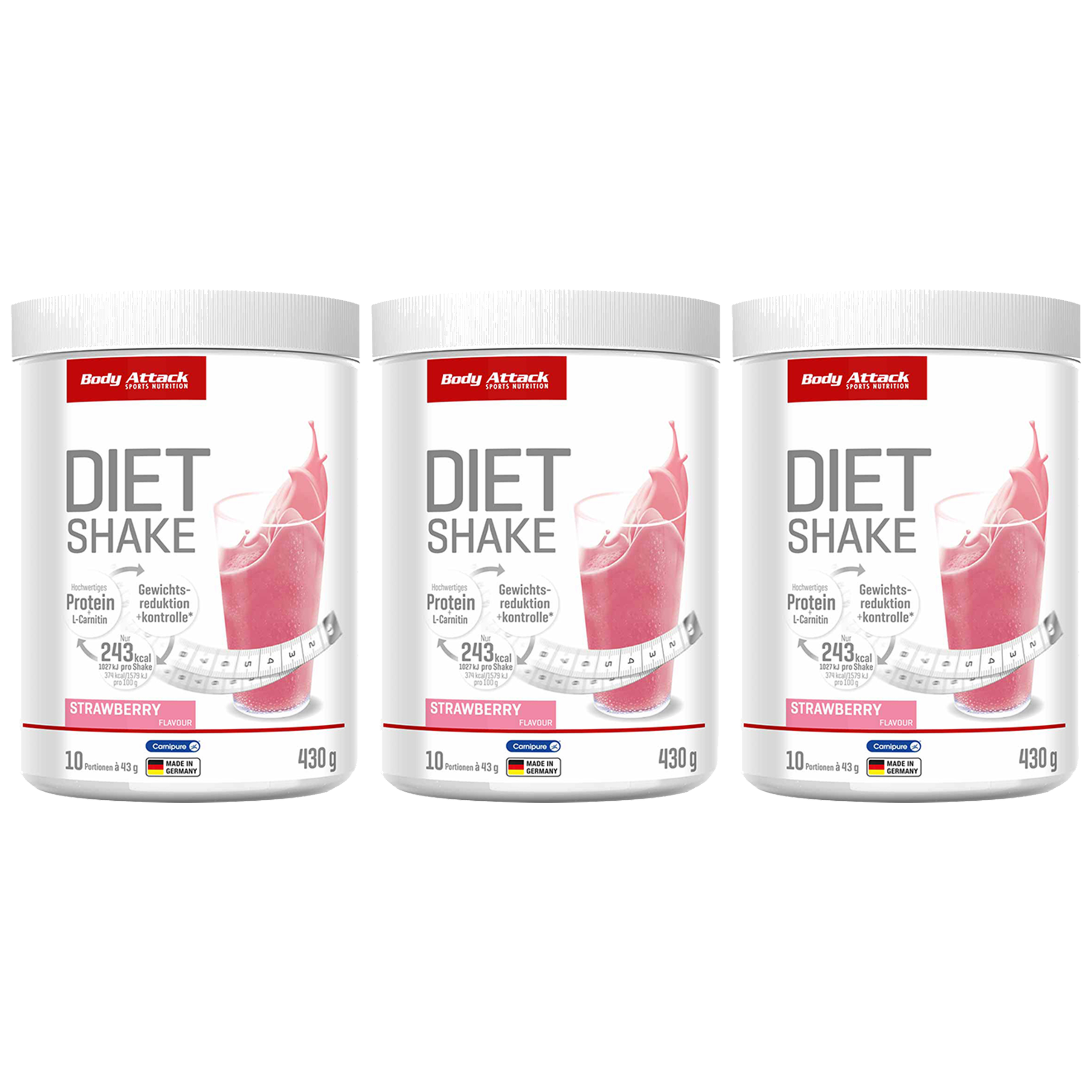 BODY ATTACK - Diet Shake - 3x 430g