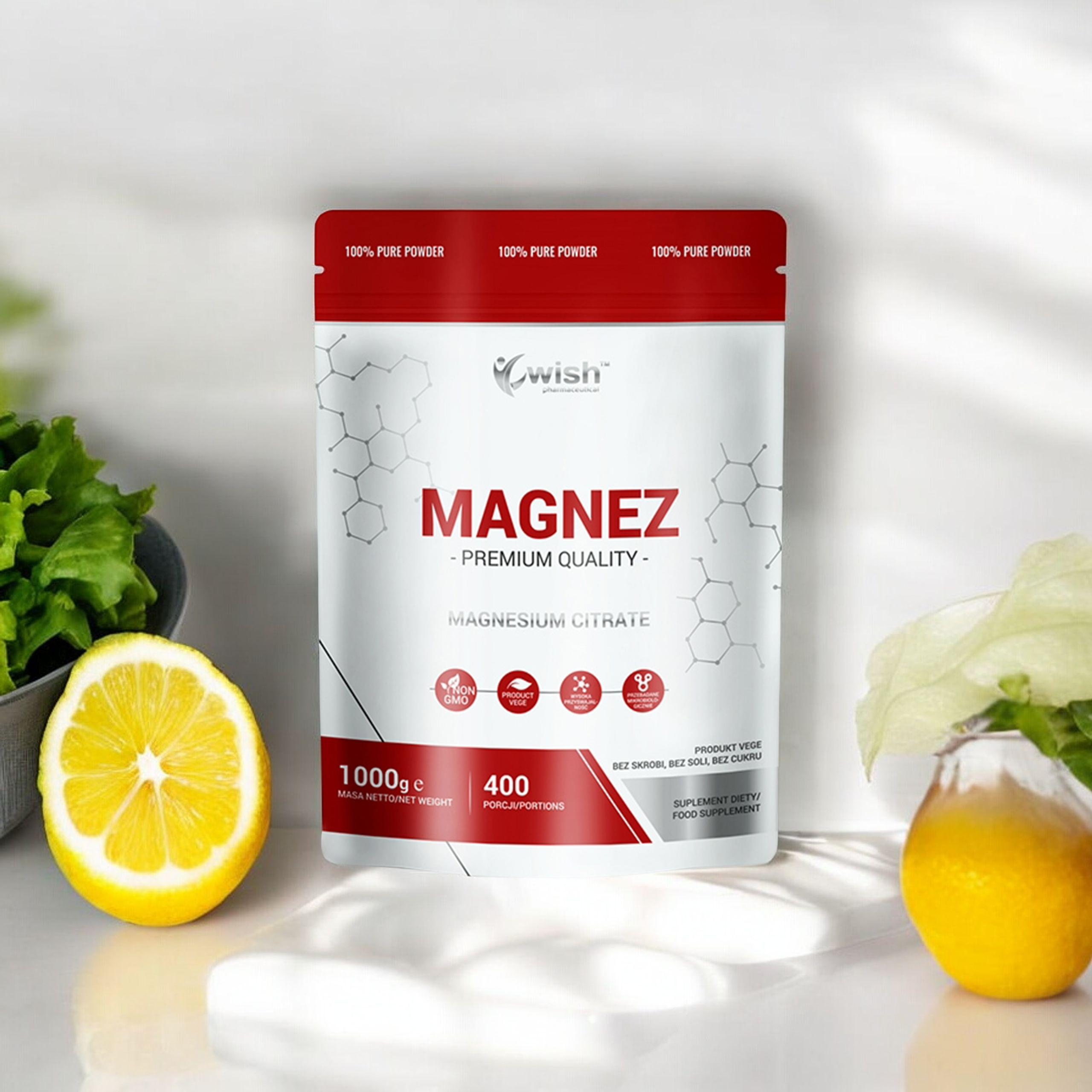 WISH Pharmaceutical Cytrynian Magnezu - 2x 1000g