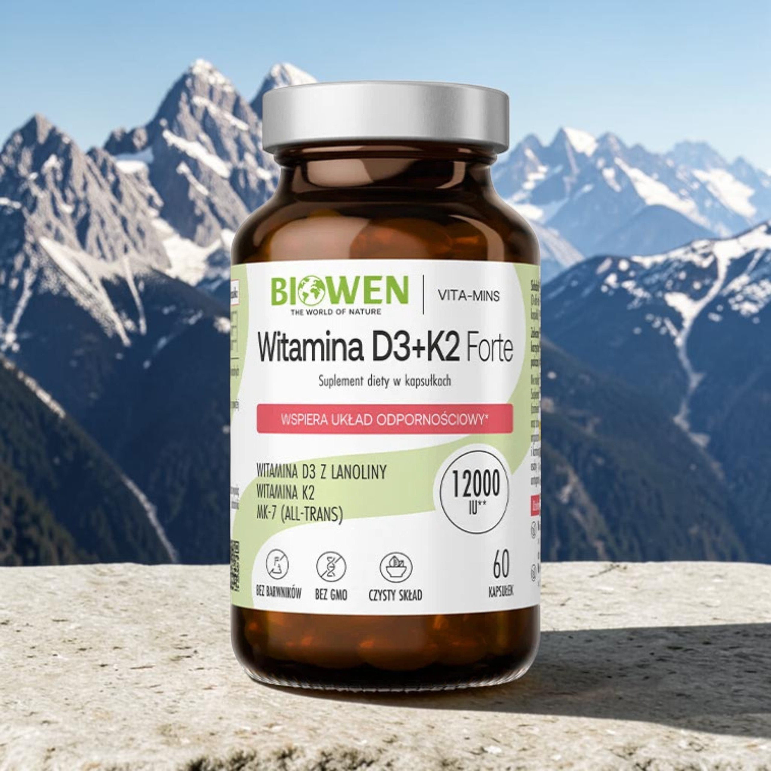 BIOWEN - Vitamin D3 + K2 Forte 12000 IU - 60caps.