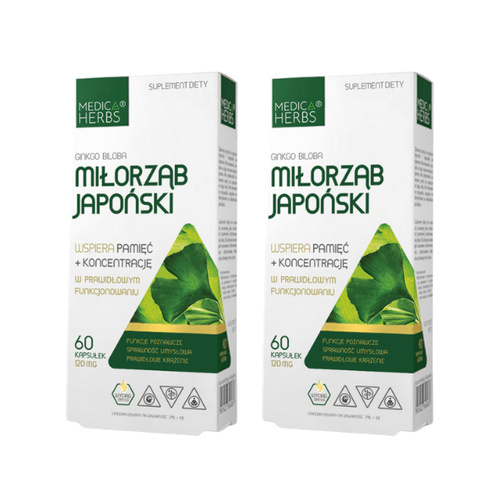 MEDICA HERBS - Miłorząb Japoński 120mg (Ginkgo Biloba) - 2x 60caps.