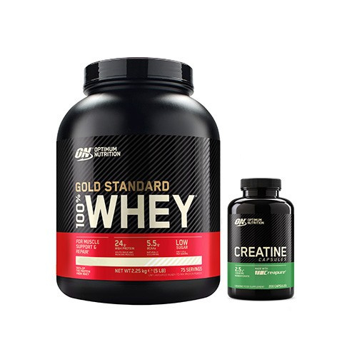 Zestaw OPTIMUM NUTRITION Whey Gold Standard - 2270g* + Creatine 2500 - 200caps.