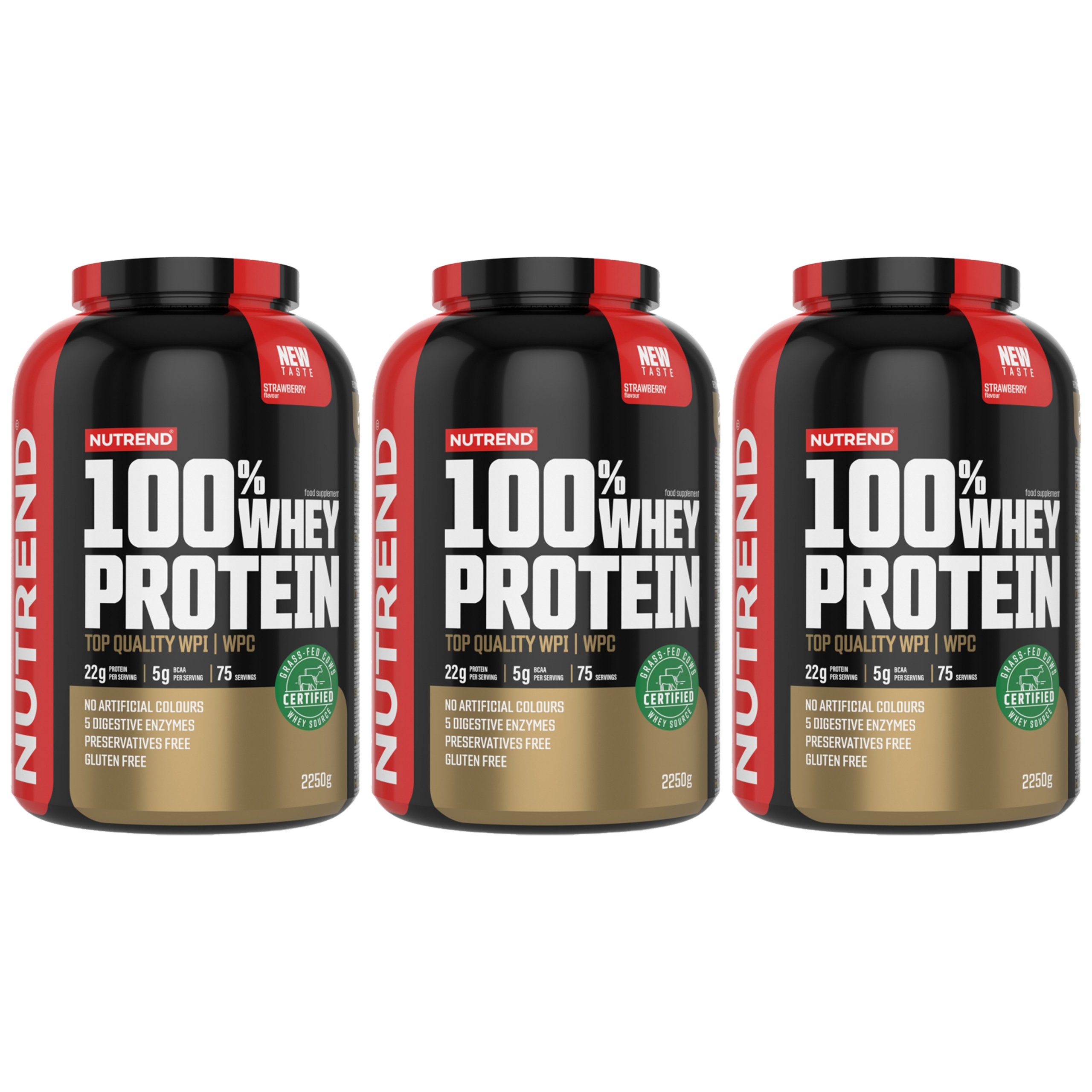 NUTREND 100% Whey Protein - 3x 2250g