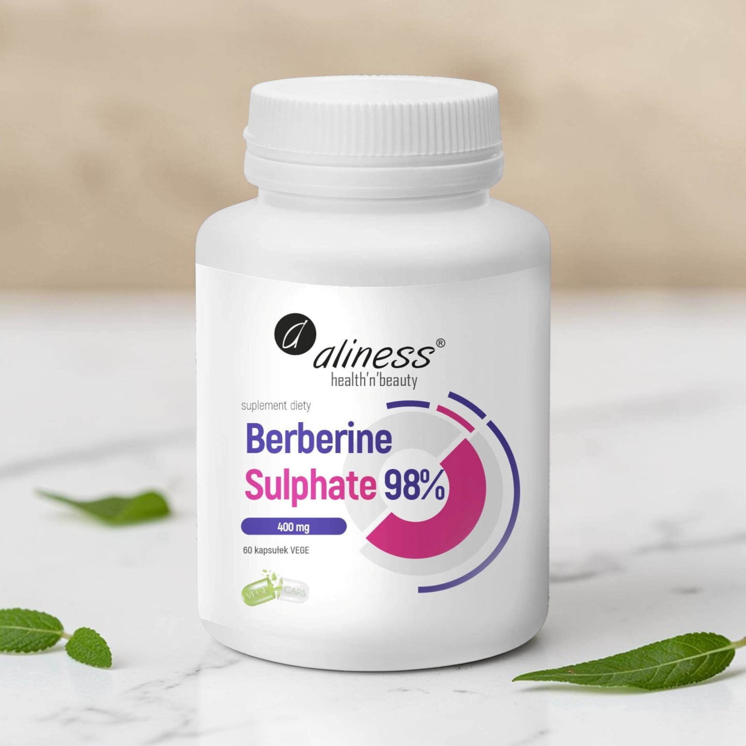 ALINESS Berberine Sulphate 98% 400 mg - 3x 60vcaps