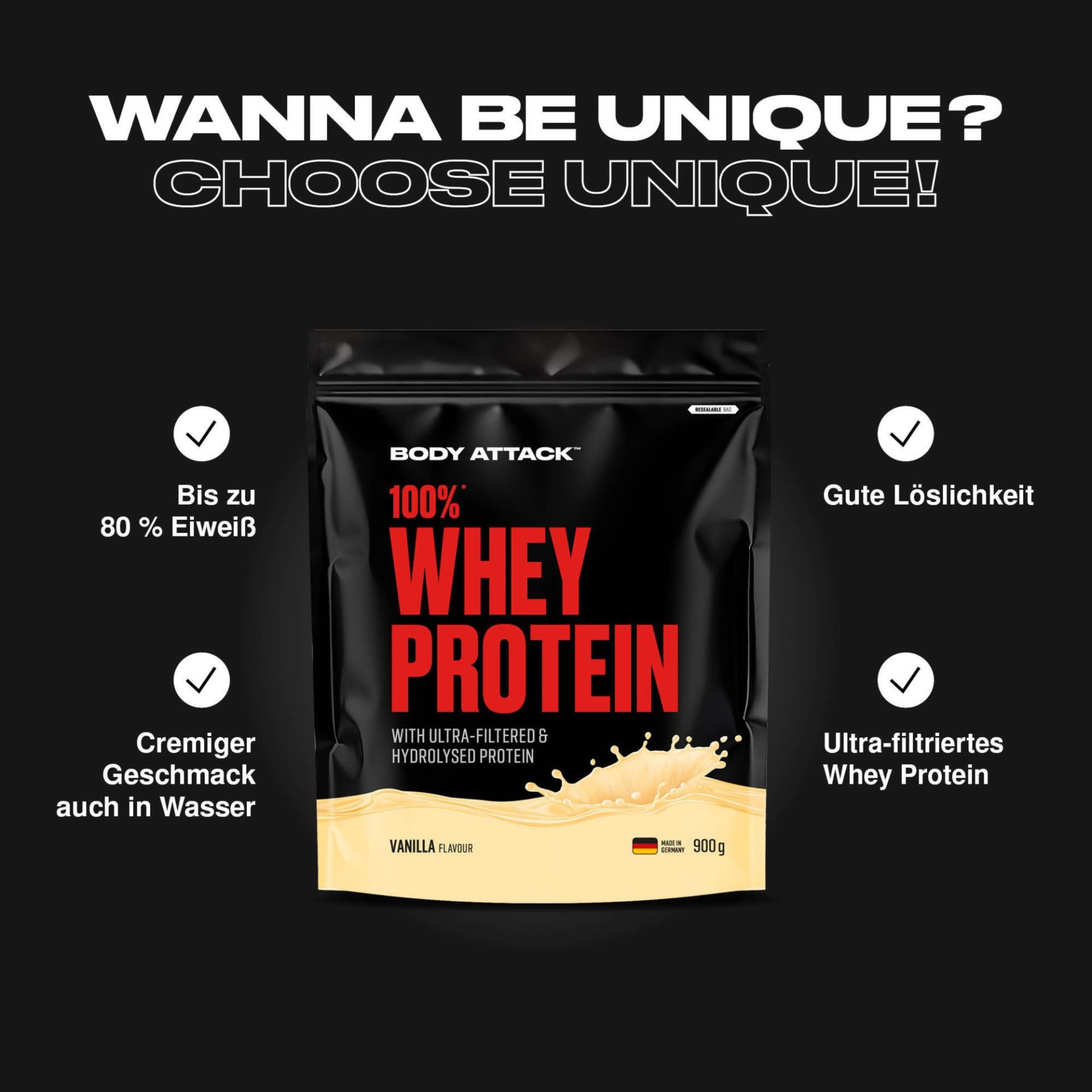 BODY ATTACK - 100% Whey Protein - 900g - Iced Coffee Caramel Macchiato 