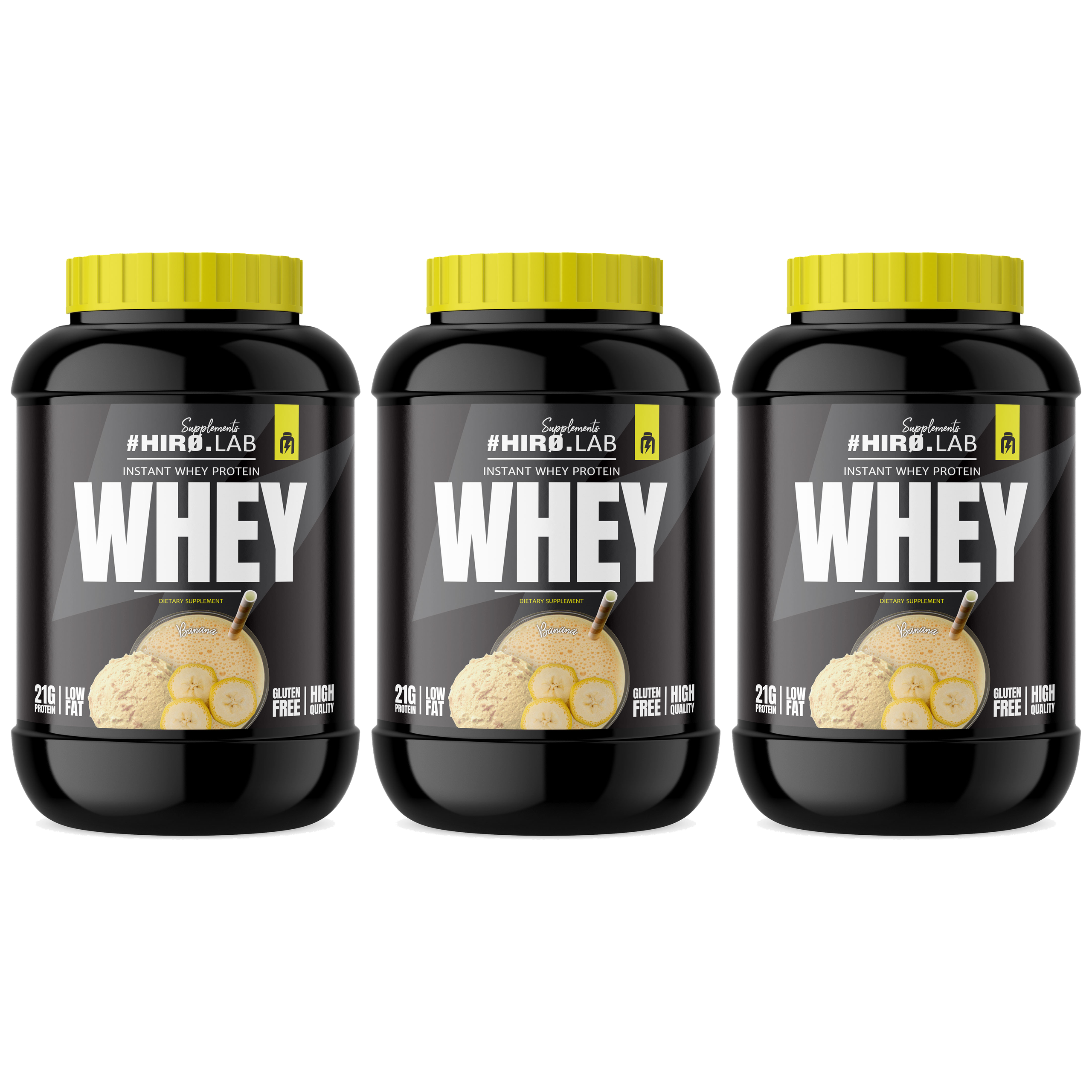 HIRO.LAB Instant Whey Protein - 3x 2000g