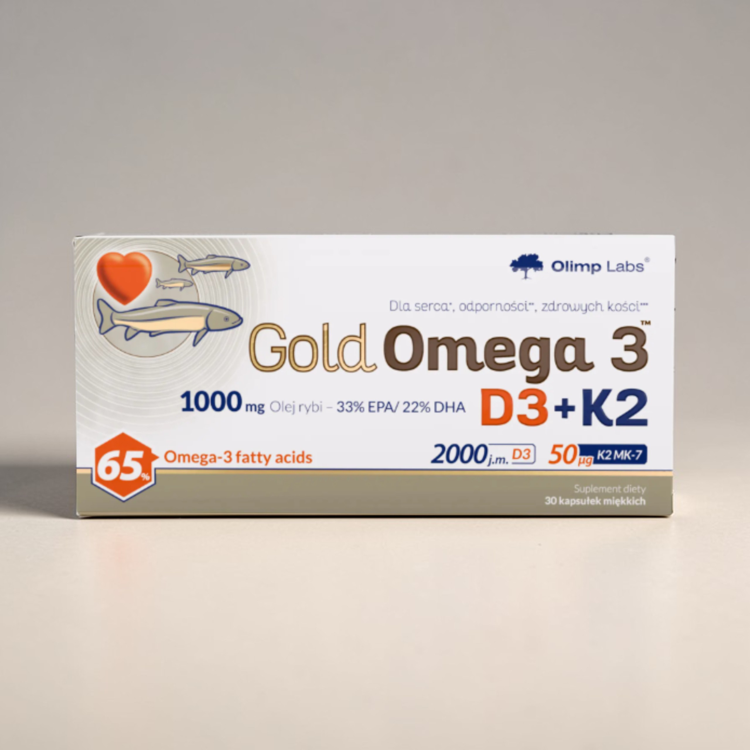 OLIMP Gold Omega 3 D3 + K2 - 3x 30caps