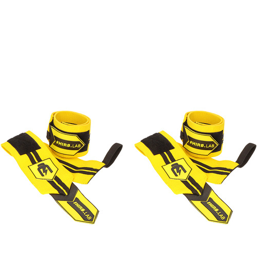 HIRO.LAB Wrist Wrap - Rubber Logo New - Yellow - 2x Opaski usztywniające na nadgarstki