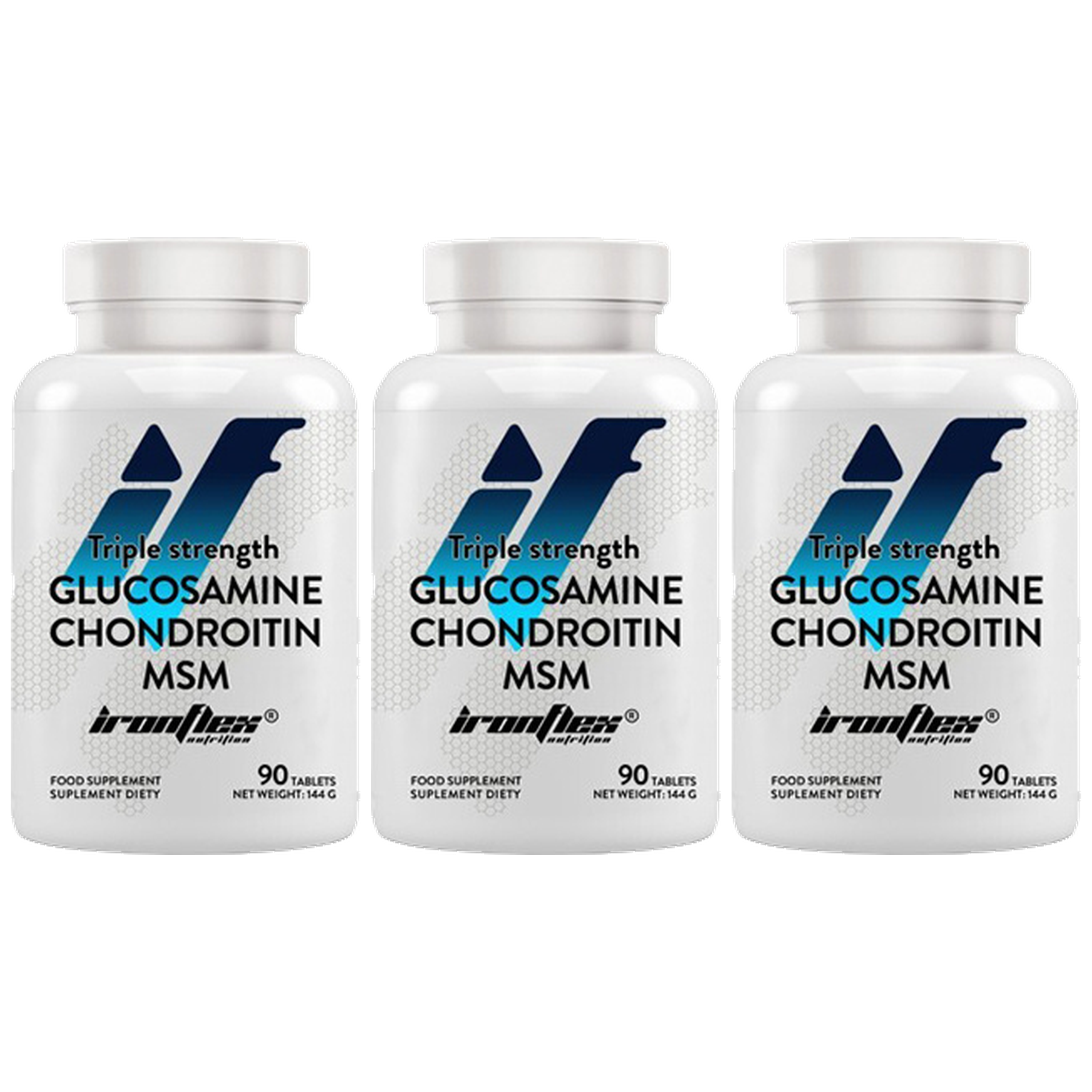 IRONFLEX Glucosamine Chondroitin MSM - 3x 90tabs.