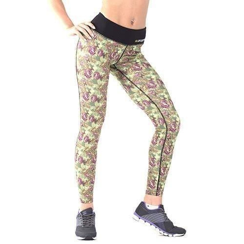 FA WEAR Leggins - Roses - 2x Green