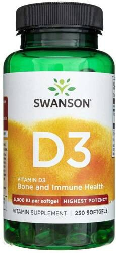 SWANSON - Vitamin D3 5000IU - 250softgels 