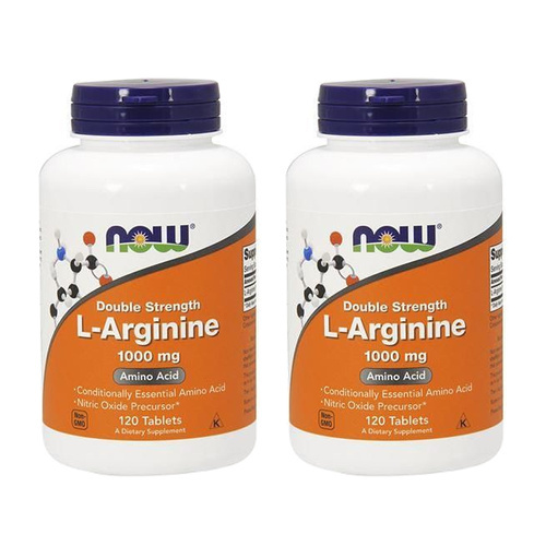 NOW L-Arginine 1000mg - 2x 120tabs