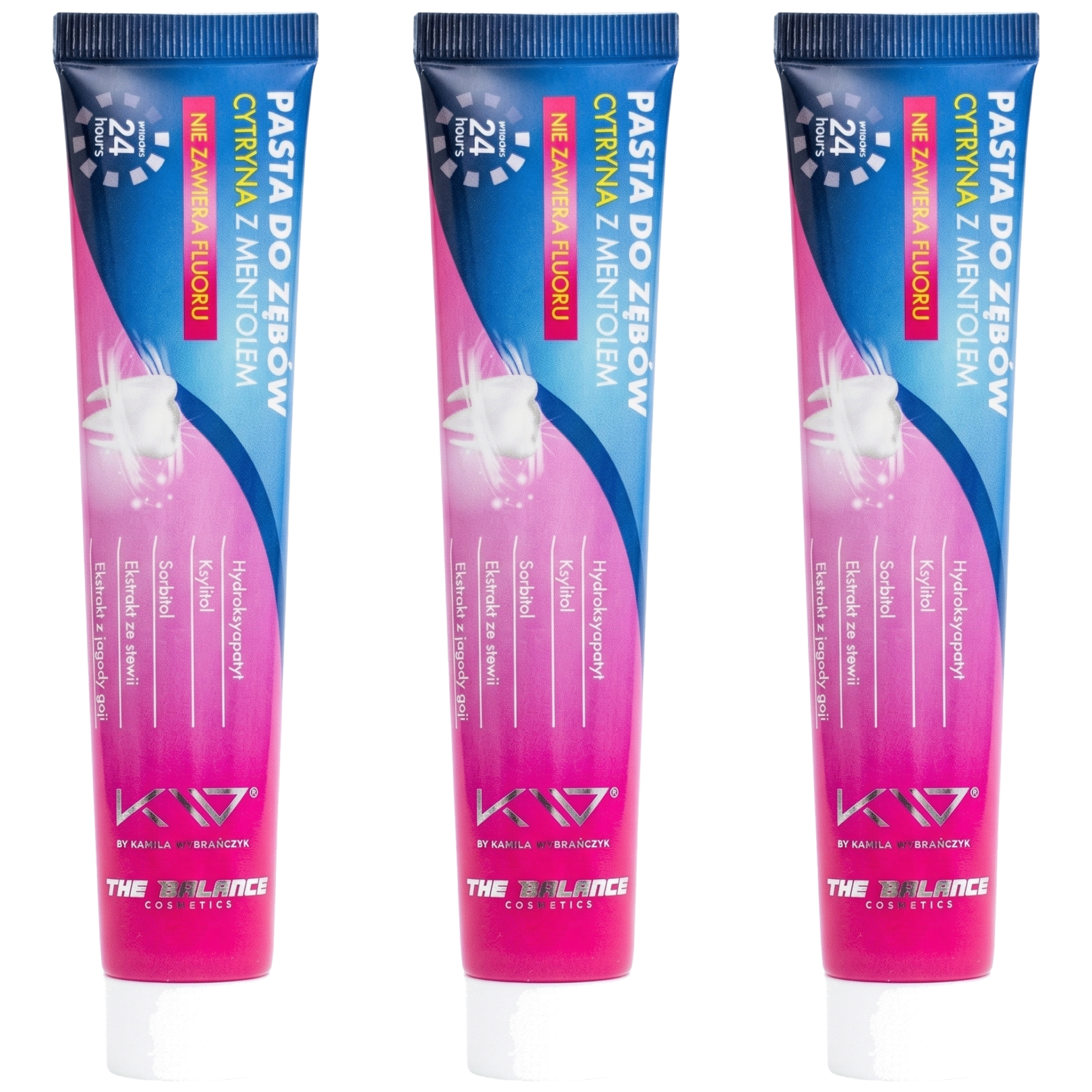 KAMILA WYBRAŃCZYK - Pasta do Zębów bez Fluoru - 3x 50ml - Lemon Mint