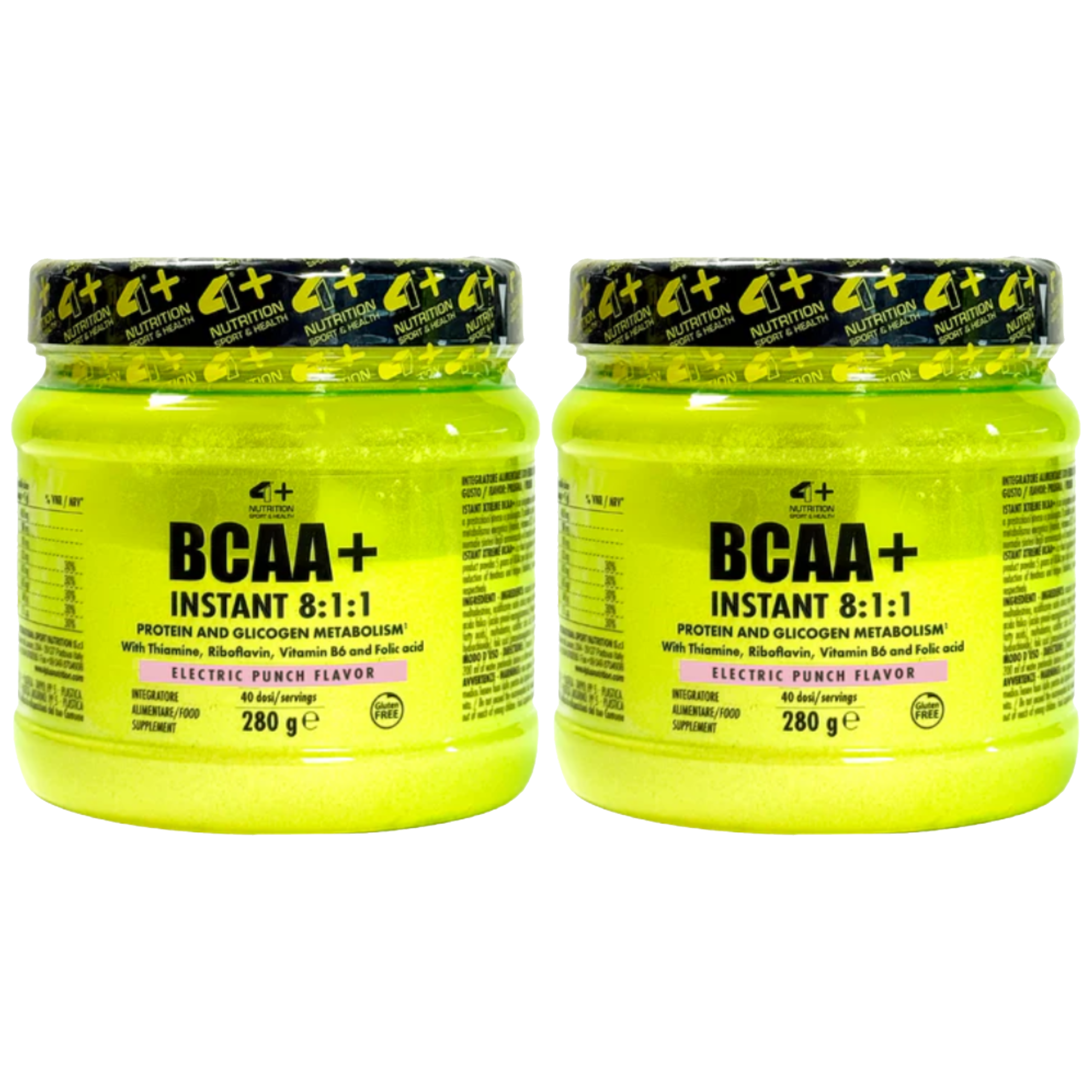 4+ NUTRITION - BCAA+ 8:1:1 - 2x 280g - Electric Punch
