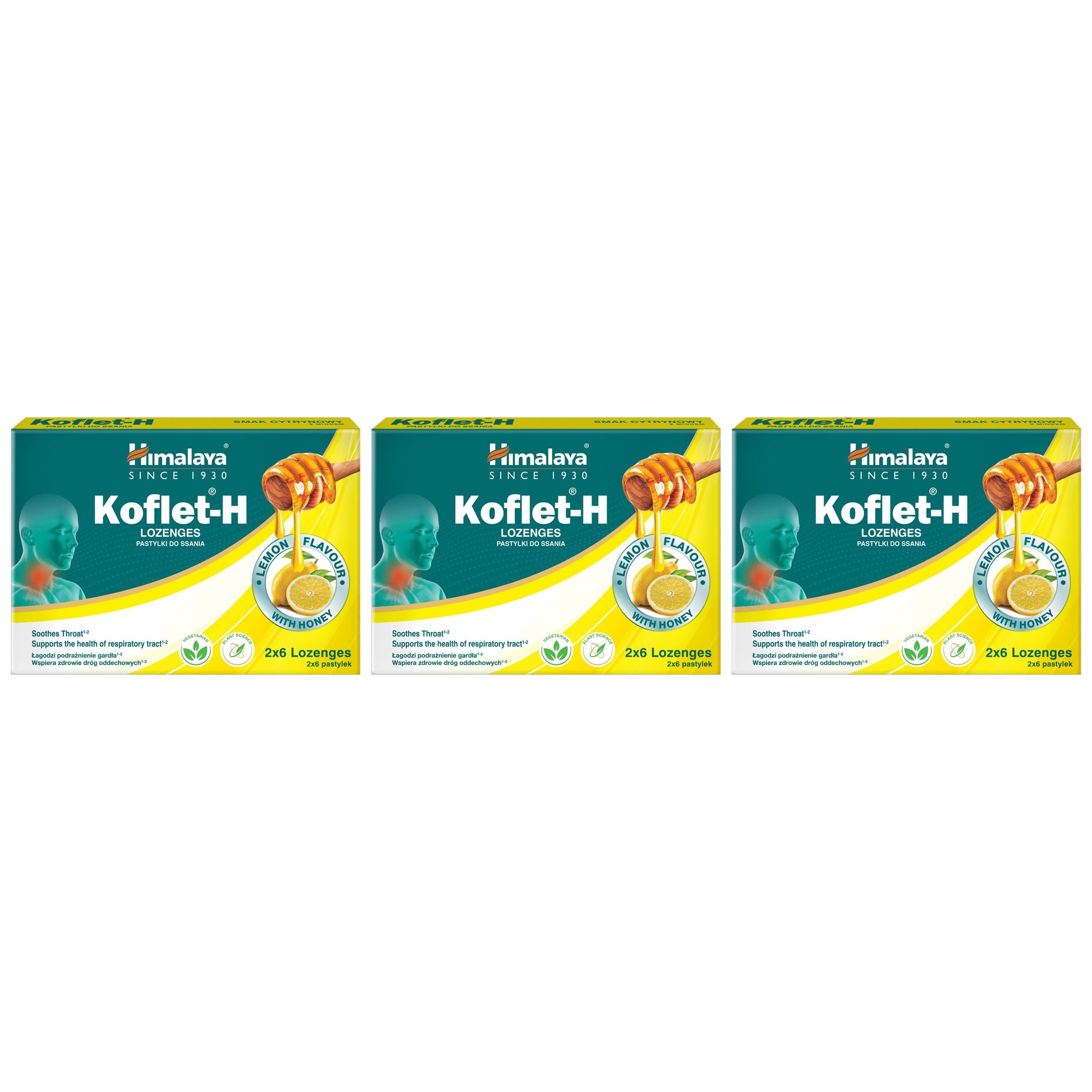 HIMALAYA Koflet-H - 12lozenges - 3x Pastylki do ssania
