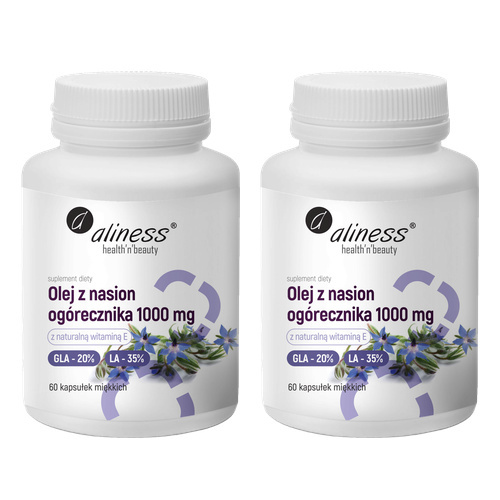 ALINESS - Olej z Nasion Ogórecznika 20%/35% 1000mg - 60caps. x2
