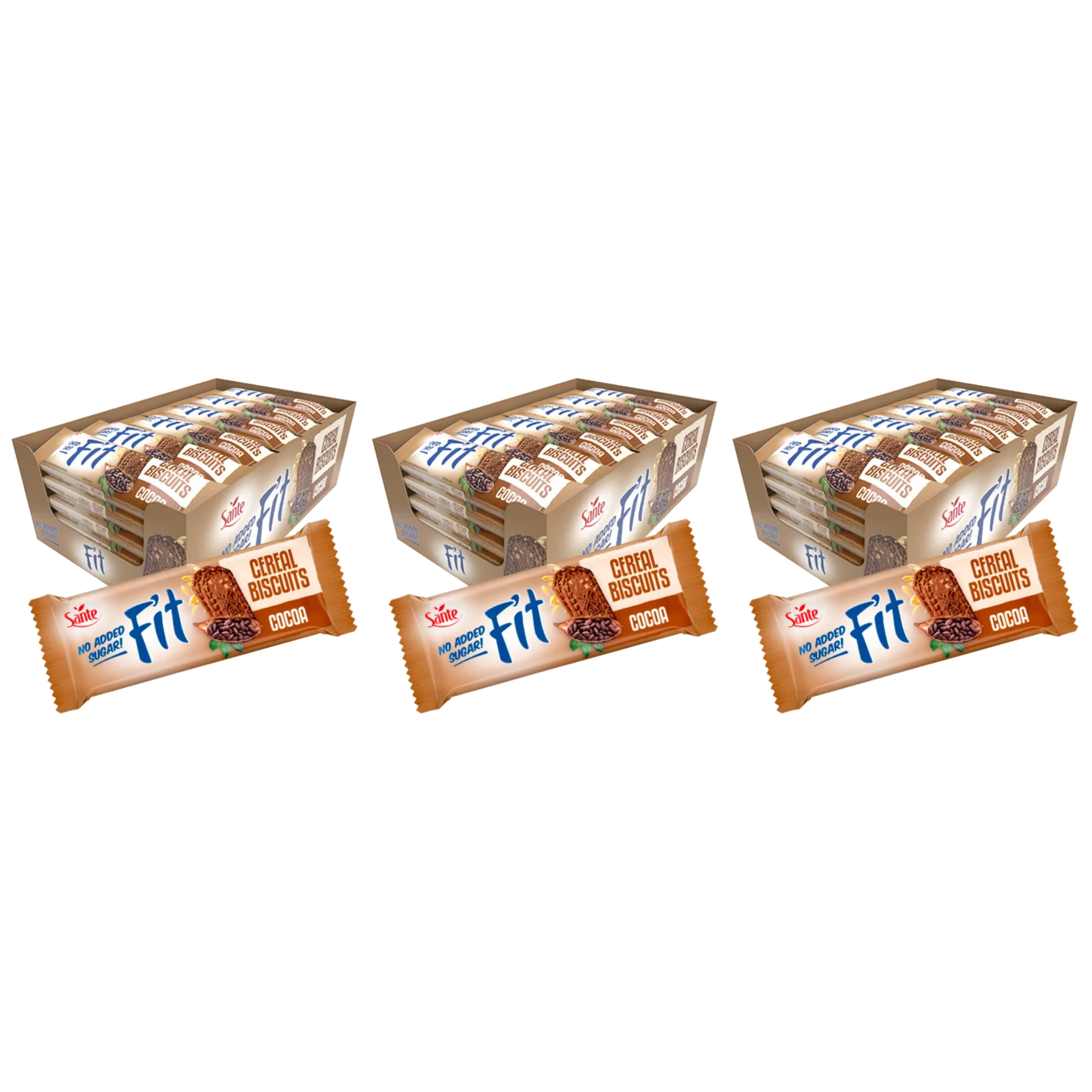 SANTE - Fit Cereal Biscuits - 20x 3x 50g - Cocoa