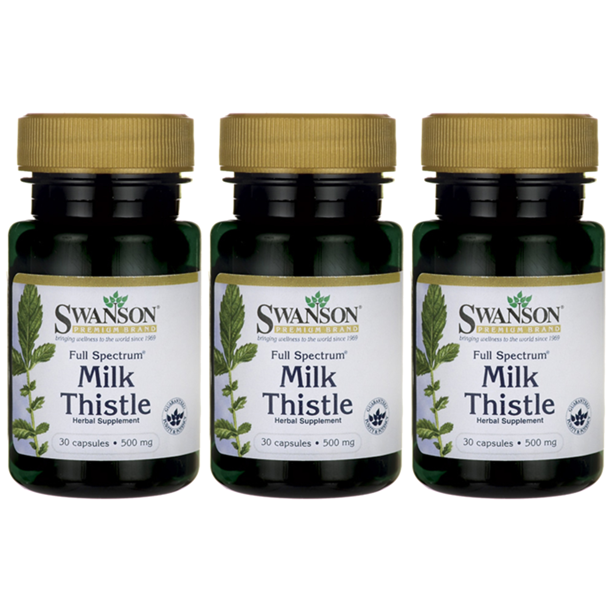 SWANSON Full Spectrum Milk Thistle 500mg - 3x 30caps