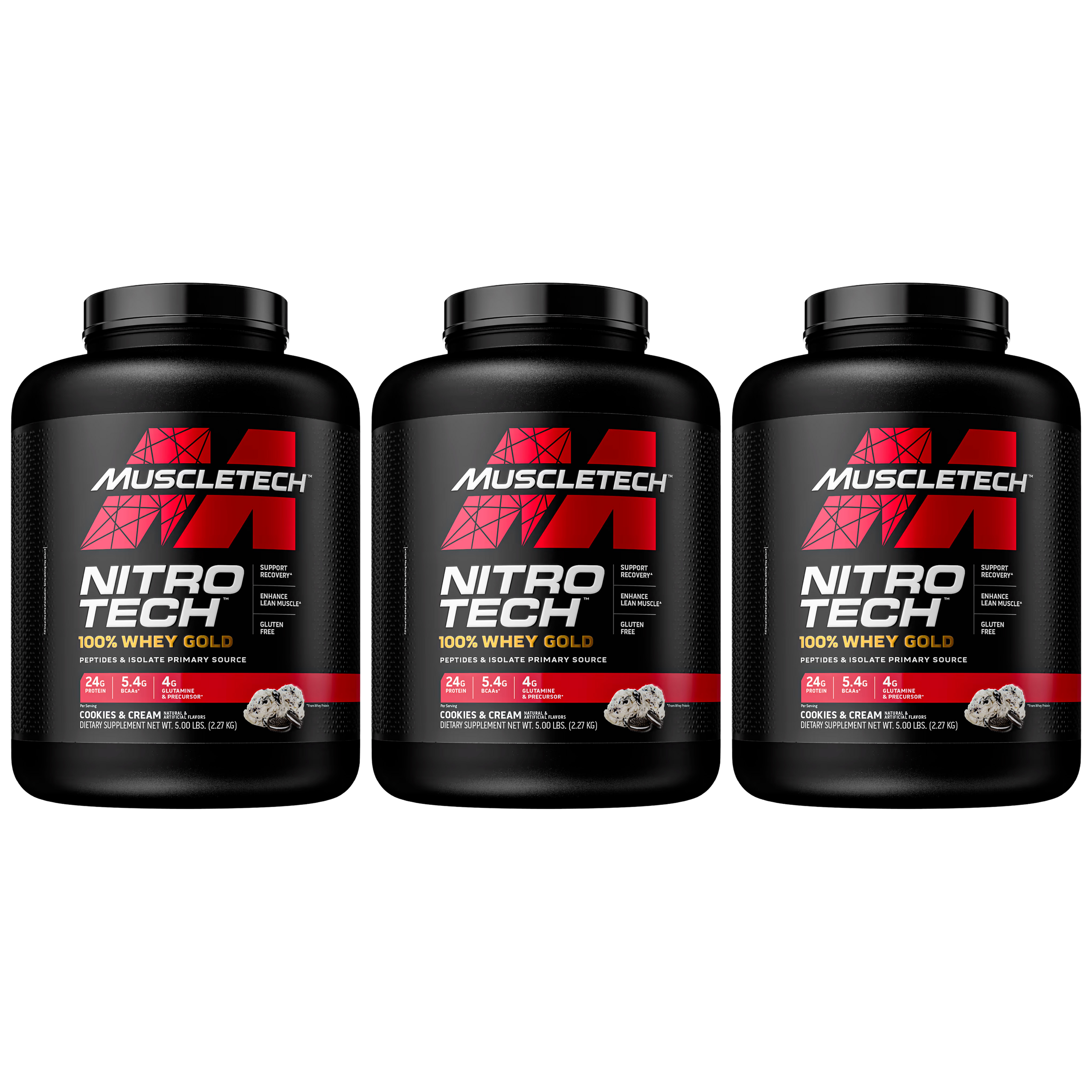 MUSCLE TECH Nitro Tech 100% Whey Gold - 3x 2270g