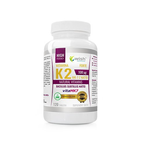 WISH Pharmaceutical Vitamin K2 MK-7 Natto 100mcg - 2x 120tabs