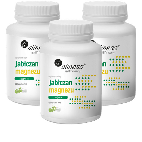 ALINESS - Jabłczan Magnezu 100mg z B6 (P-5-P) - 3x 100vcaps.