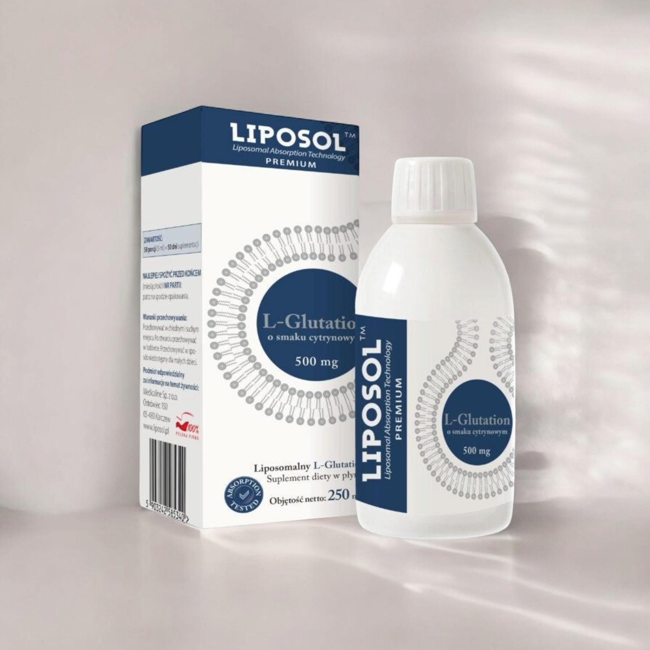 ALINESS - Liposol Glutation Liposomalny 500mg - 3x 250ml - Lemon