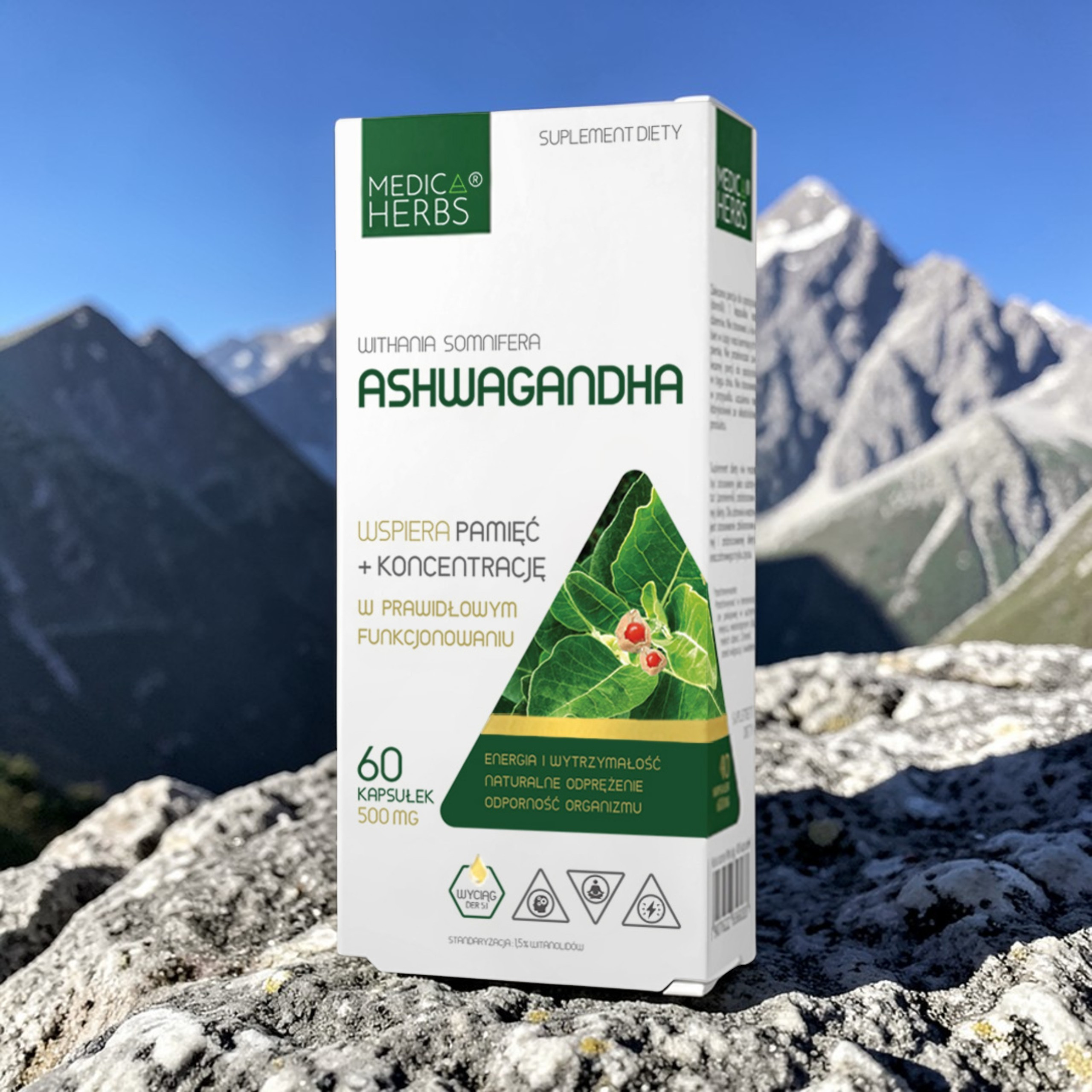 MEDICA HERBS - Ashwagandha 500mg - 3x 60caps.