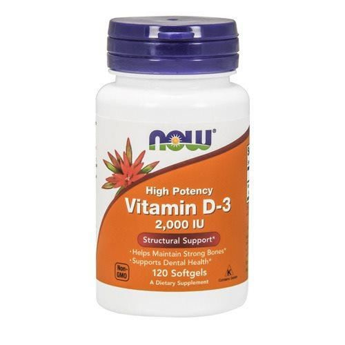 NOW Vitamin D3 2000IU - 3x 120softgels