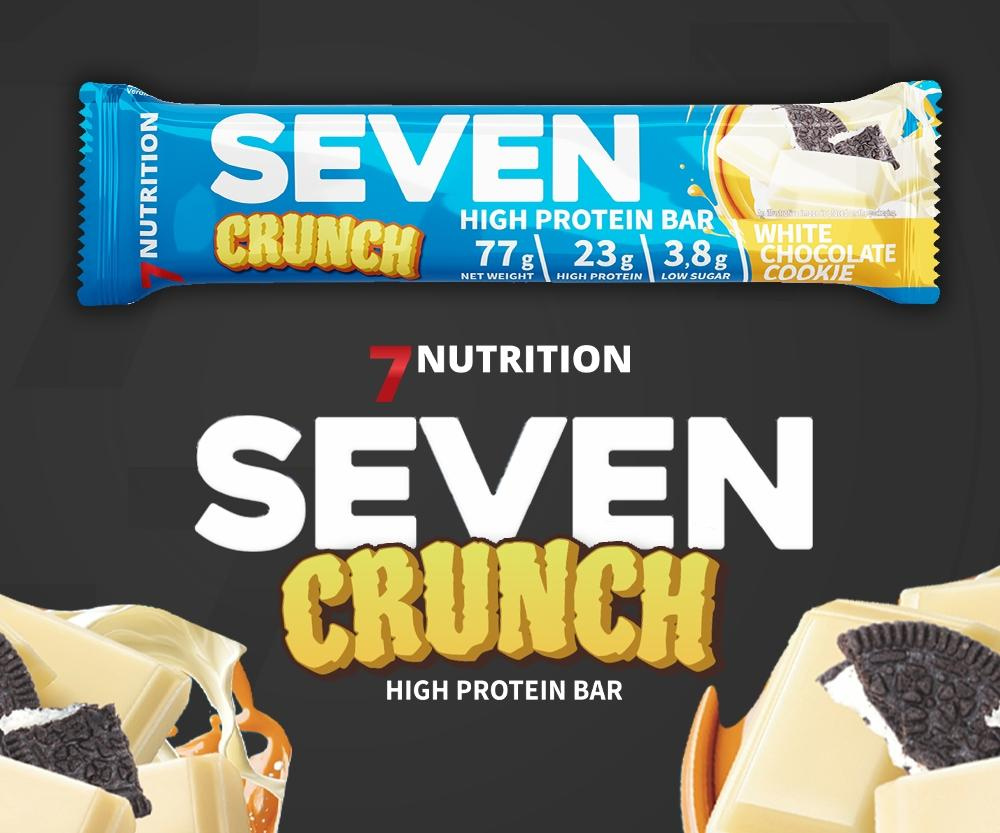 7 NUTRITION - Seven Crunch HP Bar - 12x 77g - White Chocolate Cookie