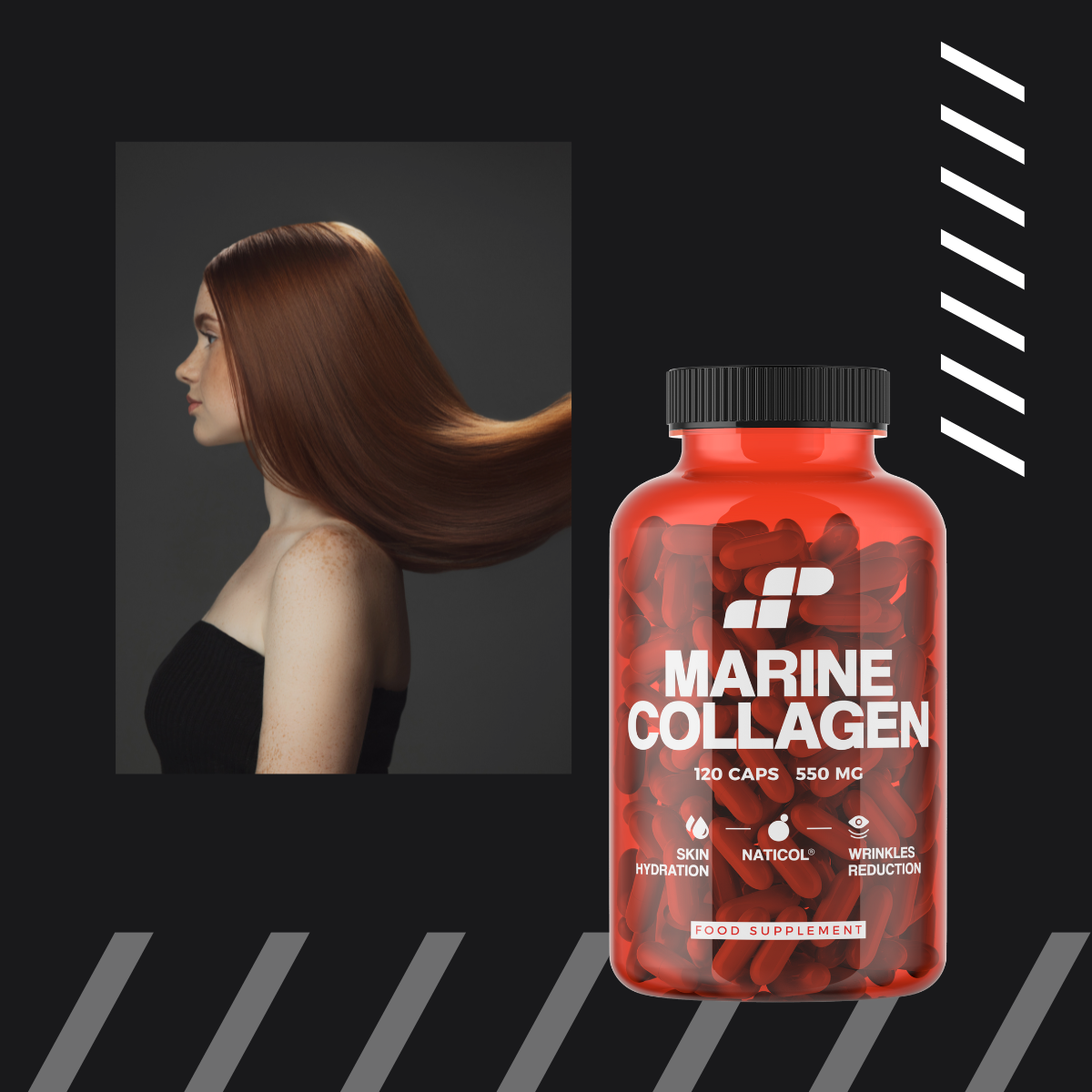 3x MP NUTRITION Marine Collagen 550mg - 120caps - Kolagen Rybi Naticol