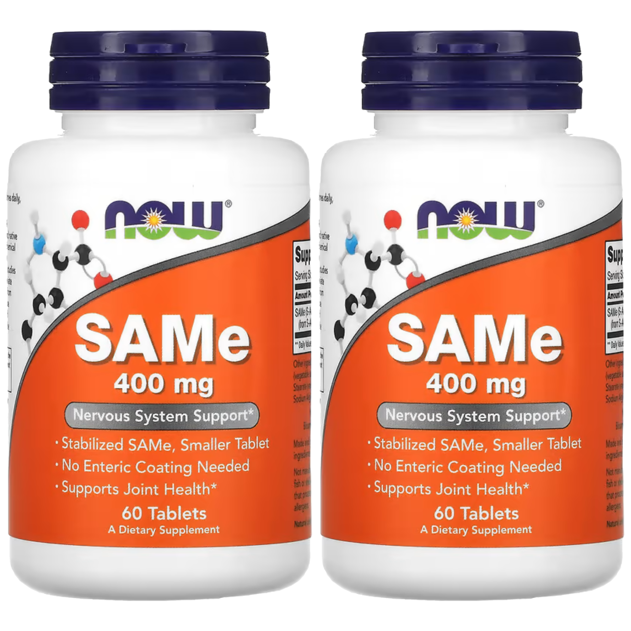 NOW - SAMe S-adenozylo L-metionina - 400mg - 2x 60tabs.