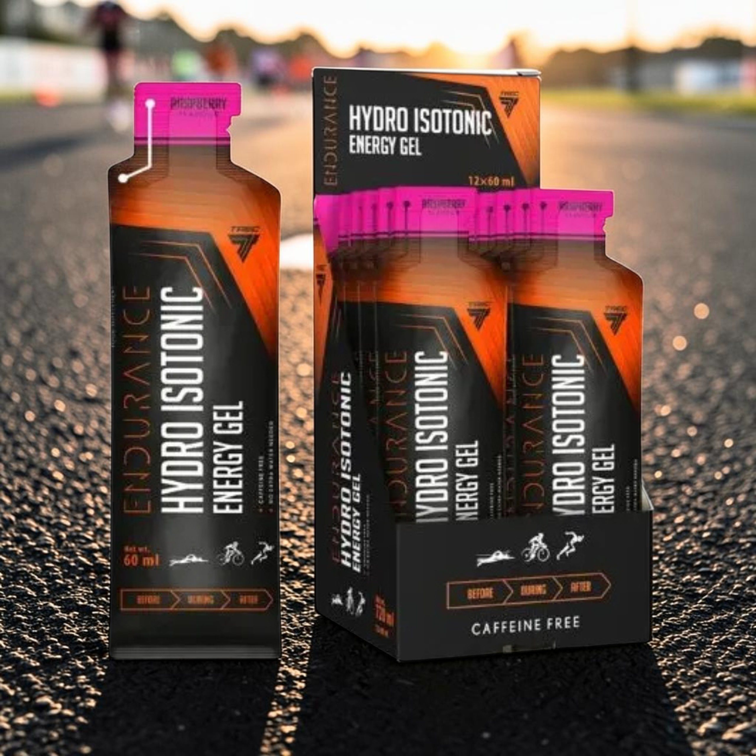 TREC - Endurance Hydro Isotonic Energy Gel - 2x 60ml - Raspberry x12