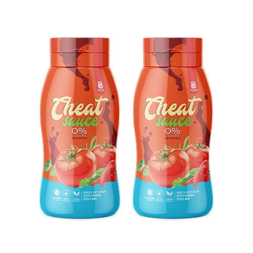 Cheat Meal Nutrition Sauce 0% (Sos zero kalorii) - 2x 500ml - Pikantny ketchup z ziołami