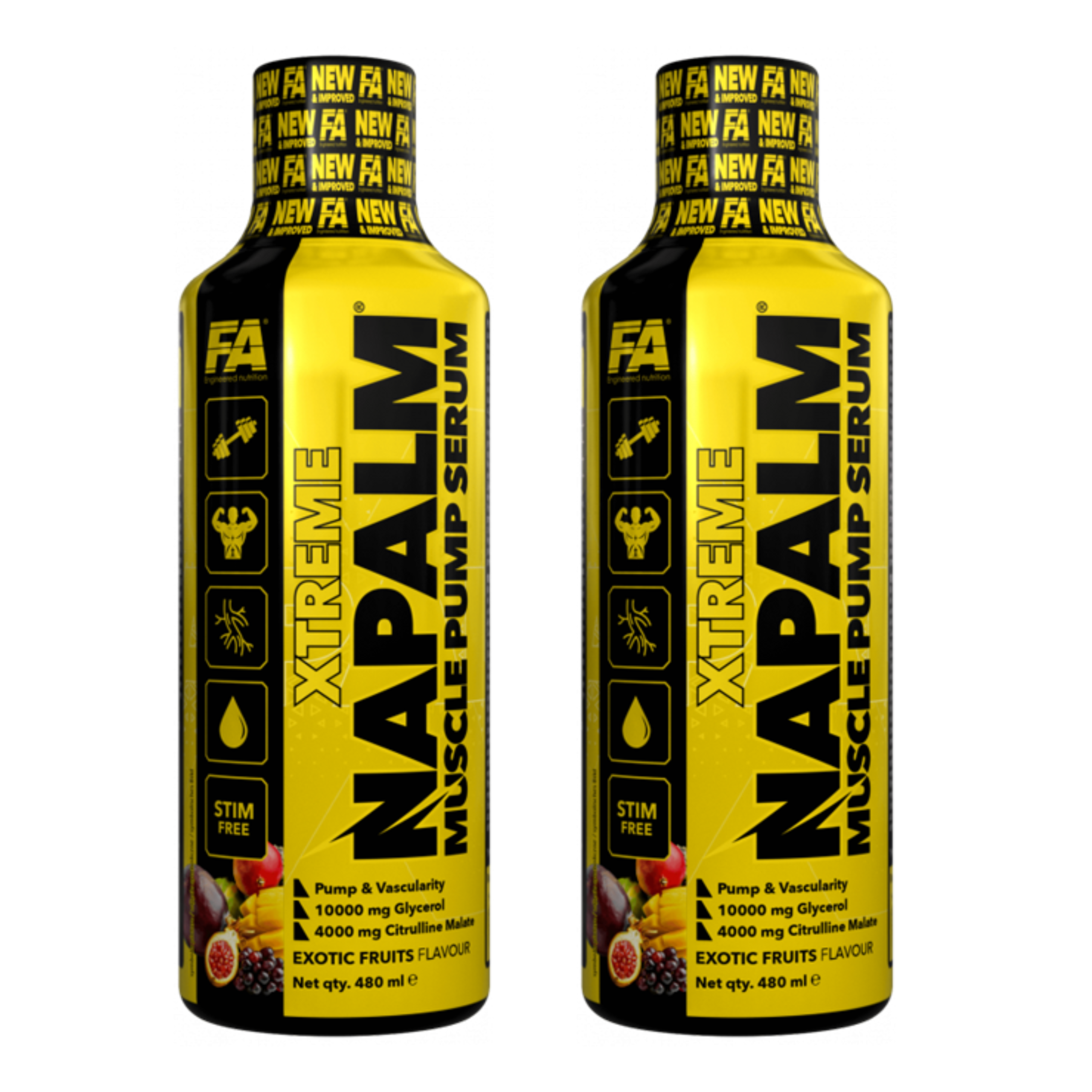 FITNESS AUTHORITY Napalm Muscle Pump Serum - 2x 480ml - Exotic Fruits - WYPRZEDAŻ - 31-03