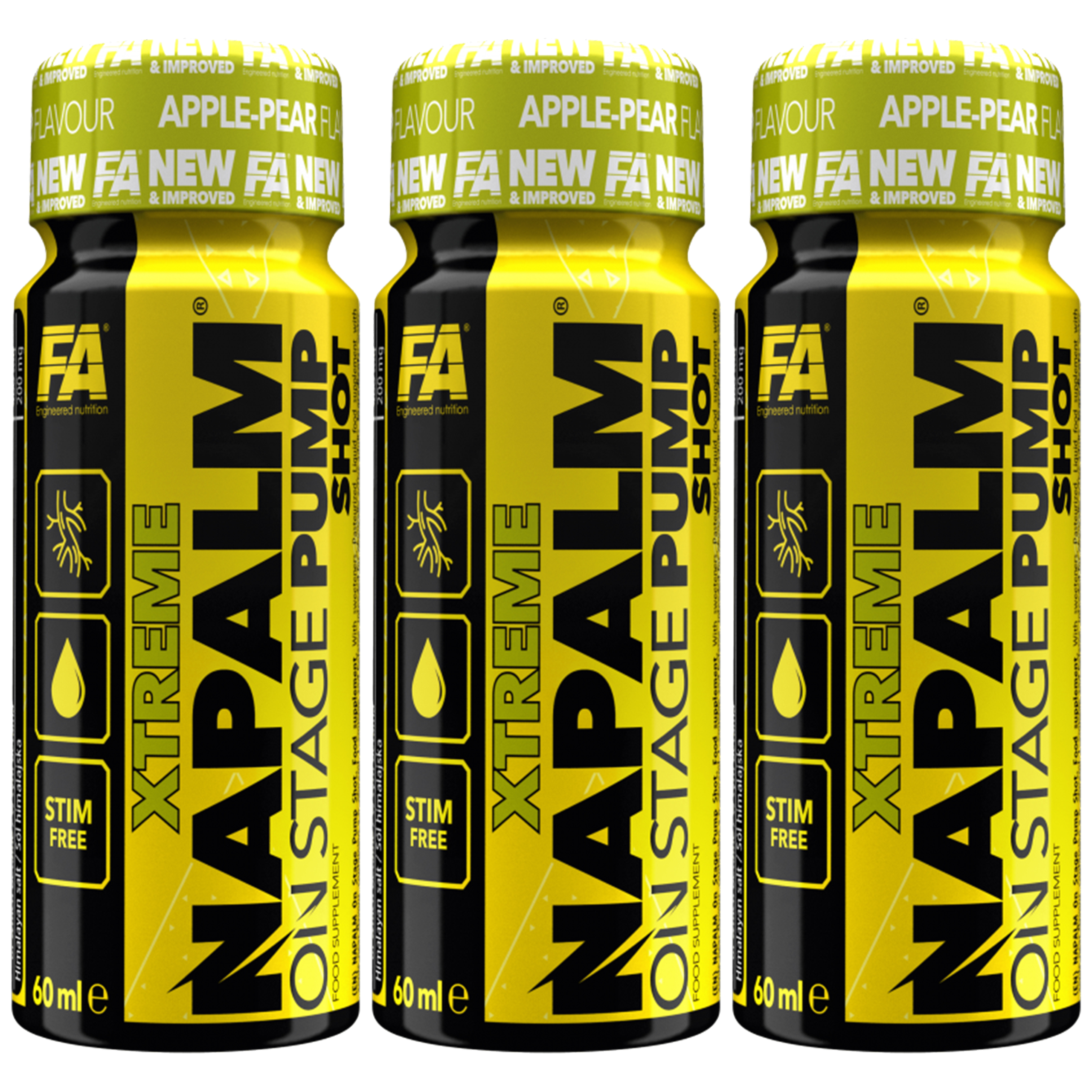 FITNESS AUTHORITY Xtreme Napalm On Stage Pump Shot SF - 3x 60ml