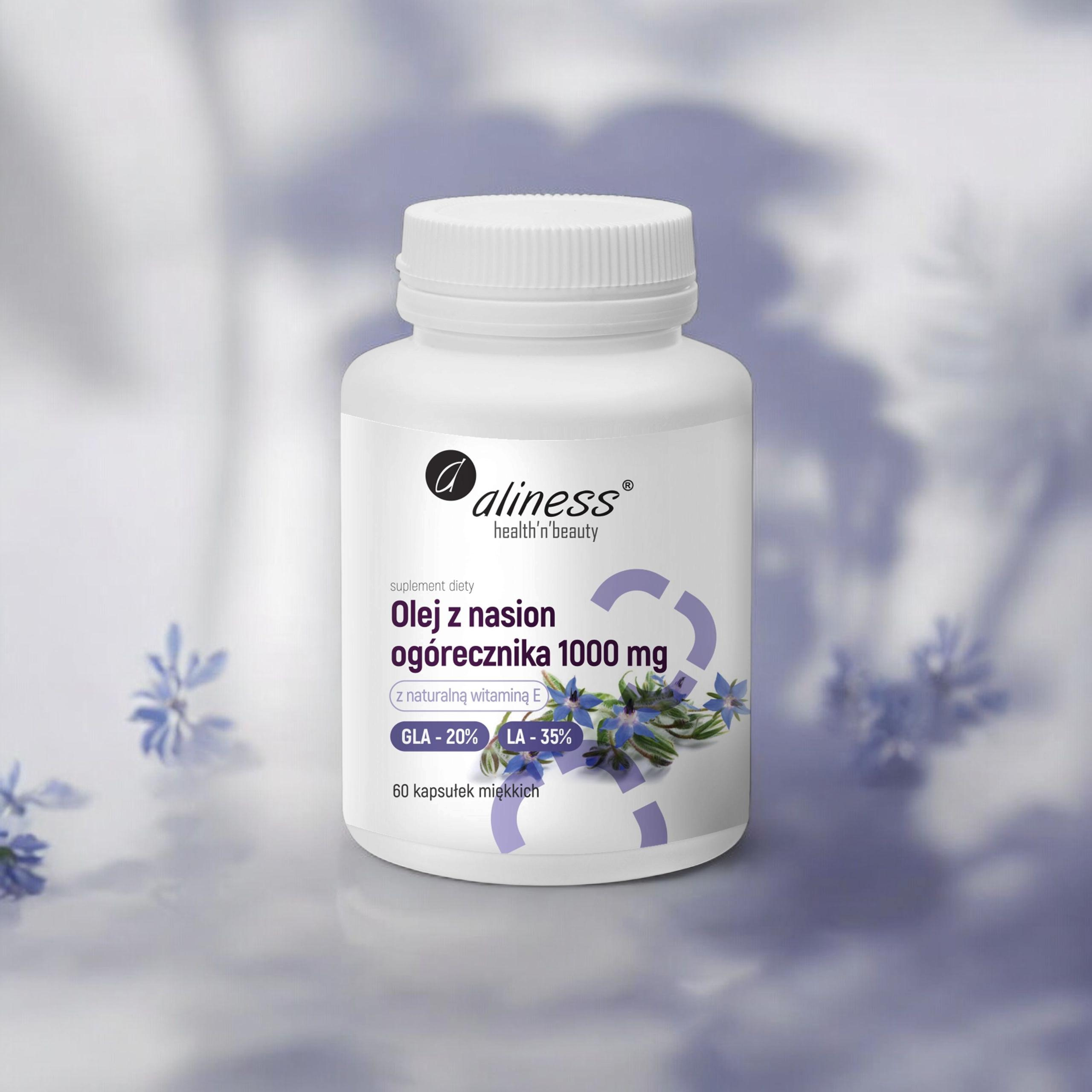 ALINESS - Olej z Nasion Ogórecznika 20%/35% 1000mg - 60caps. x2