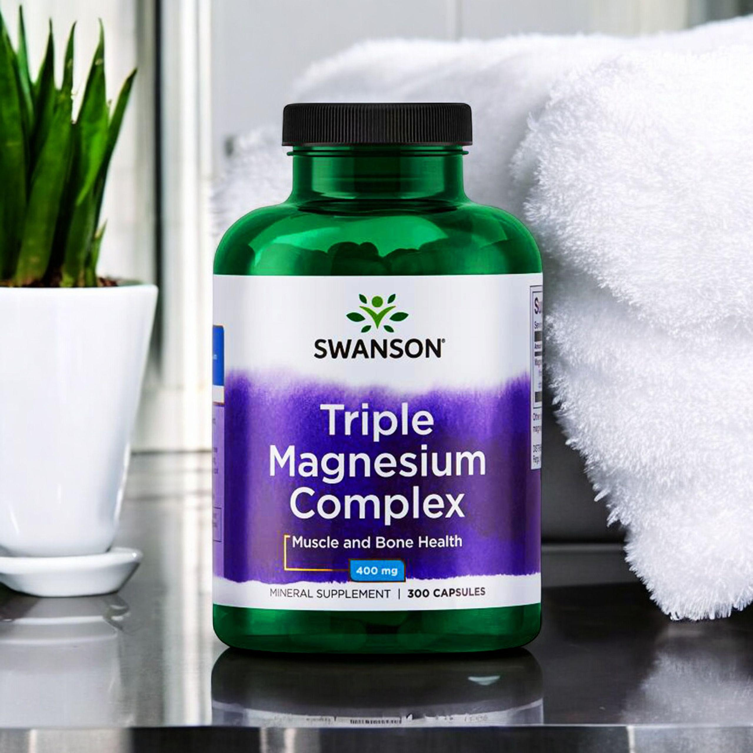 SWANSON Triple Magnesium Complex 400mg - 2x 300caps.