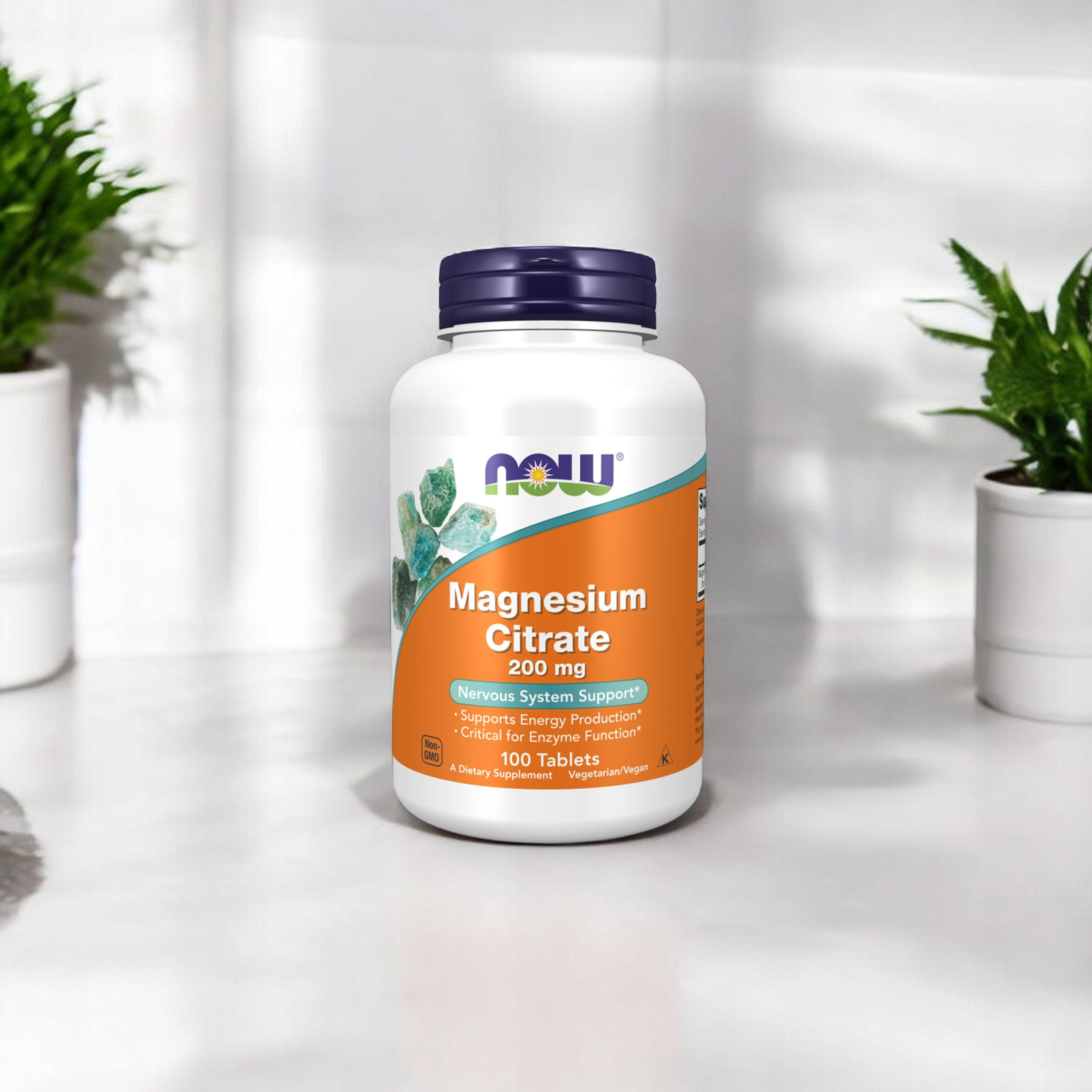 NOW Magnesium Citrate 200mg - 3x 100tabs