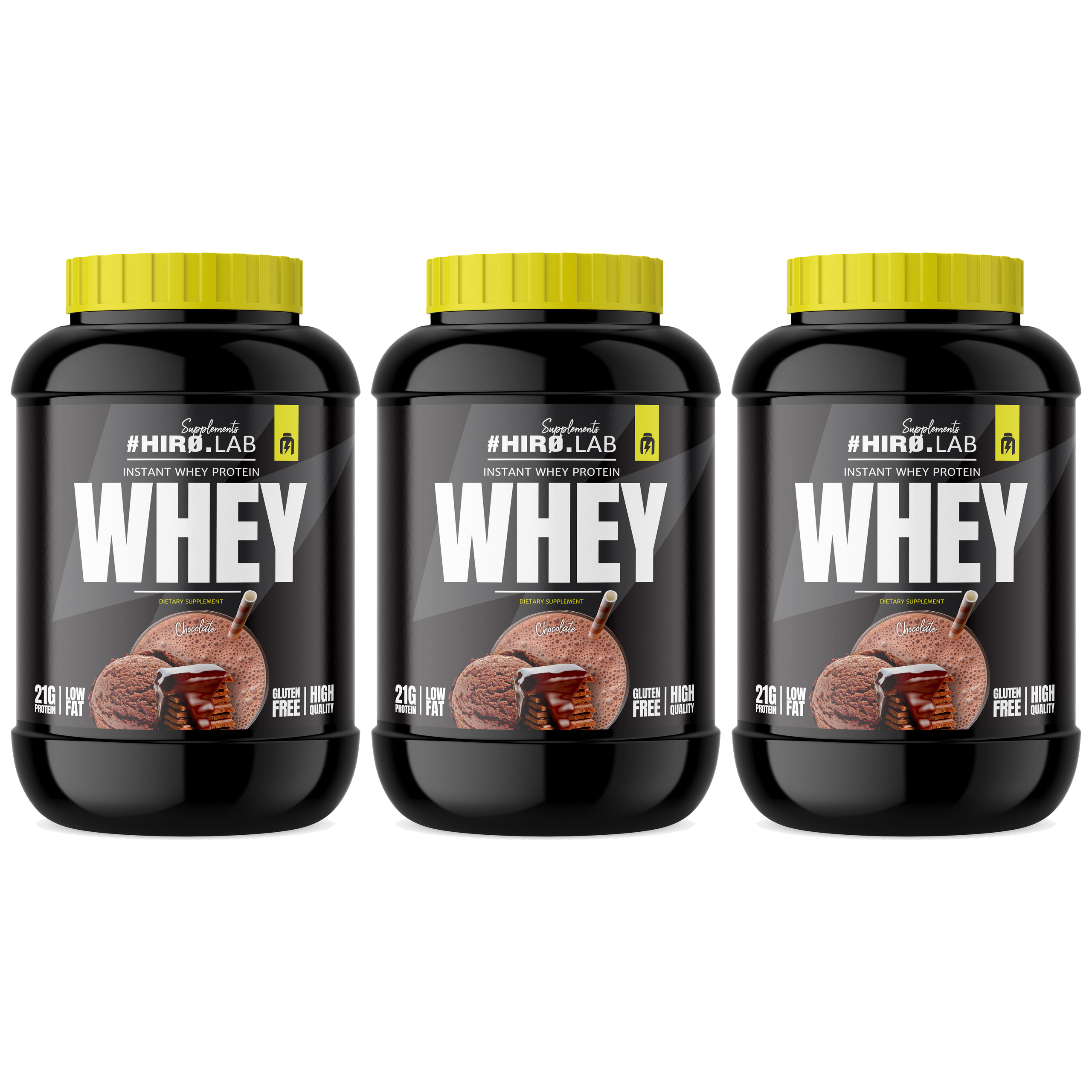 HIRO.LAB Instant Whey Protein - 3x 2000g