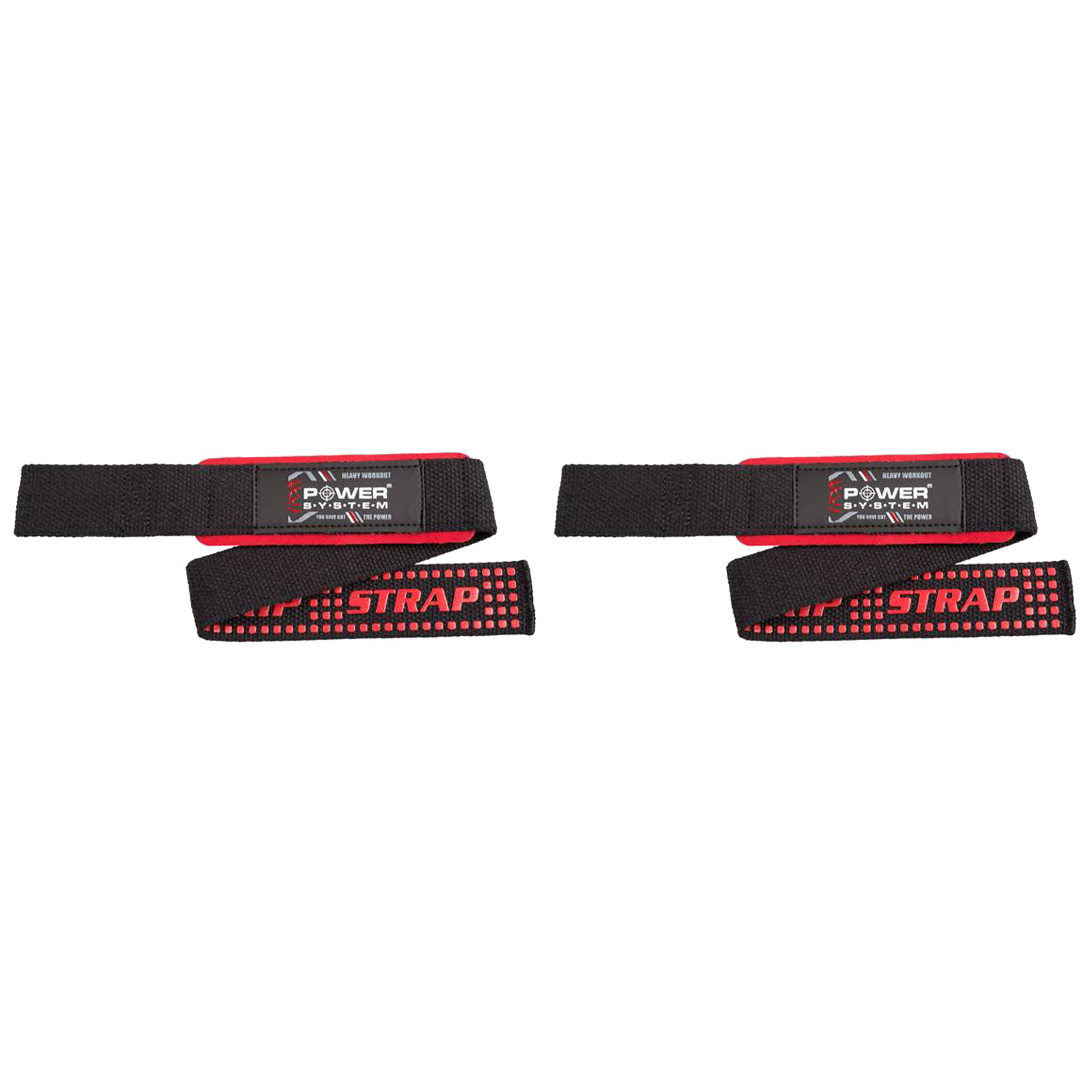 POWER SYSTEM XTR Grip Straps Black/Red - 2x Paski Treningowe