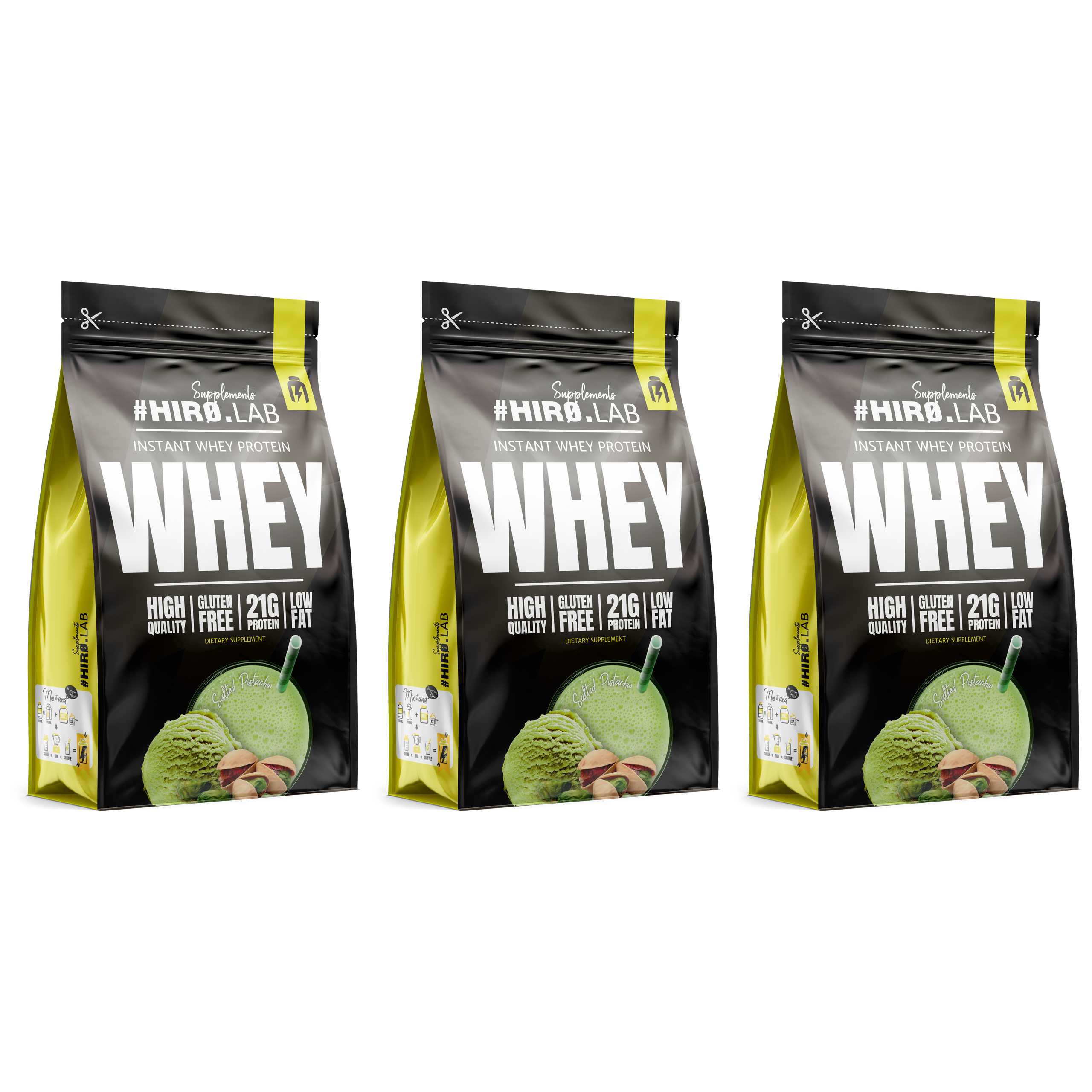 HIRO.LAB Instant Whey Protein - 3x 750g