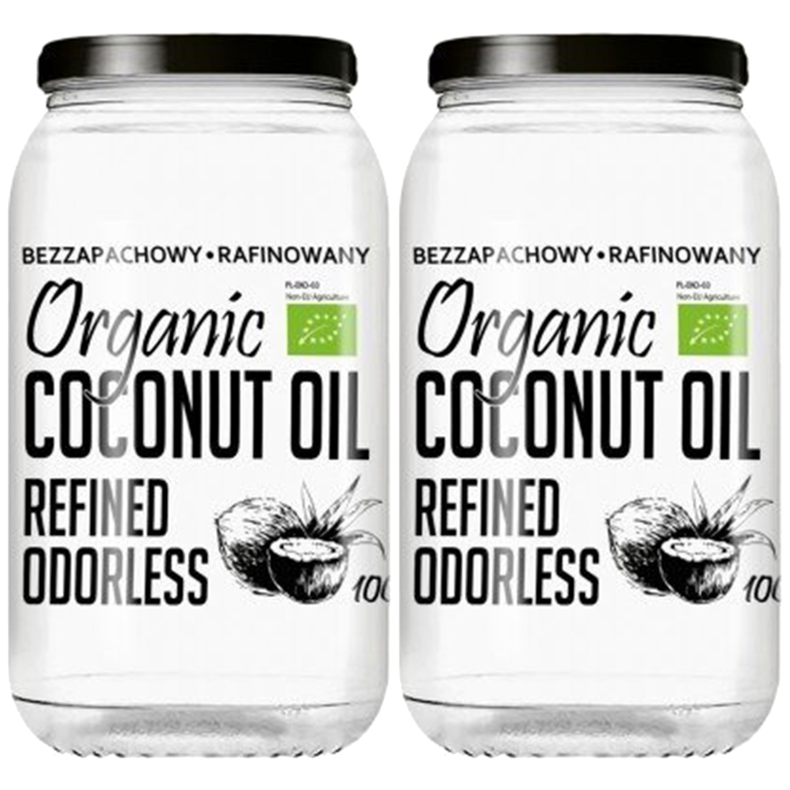 DIET FOOD Bio olej kokosowy Rafinowany - 2x 1000ml