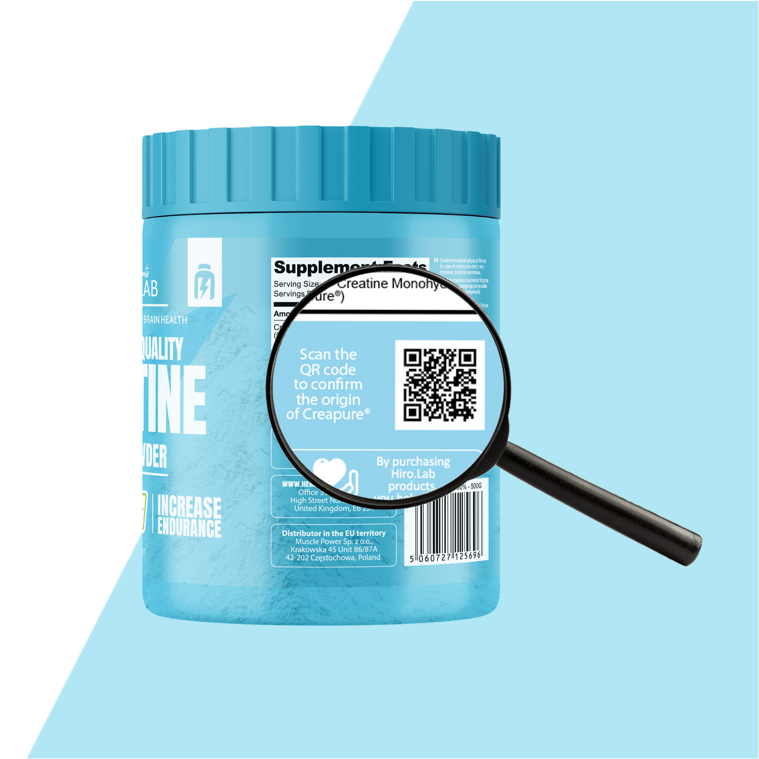 HIRO.LAB - 100% Creatine Creapure® – 500g - WYPRZEDAŻ - 31-07