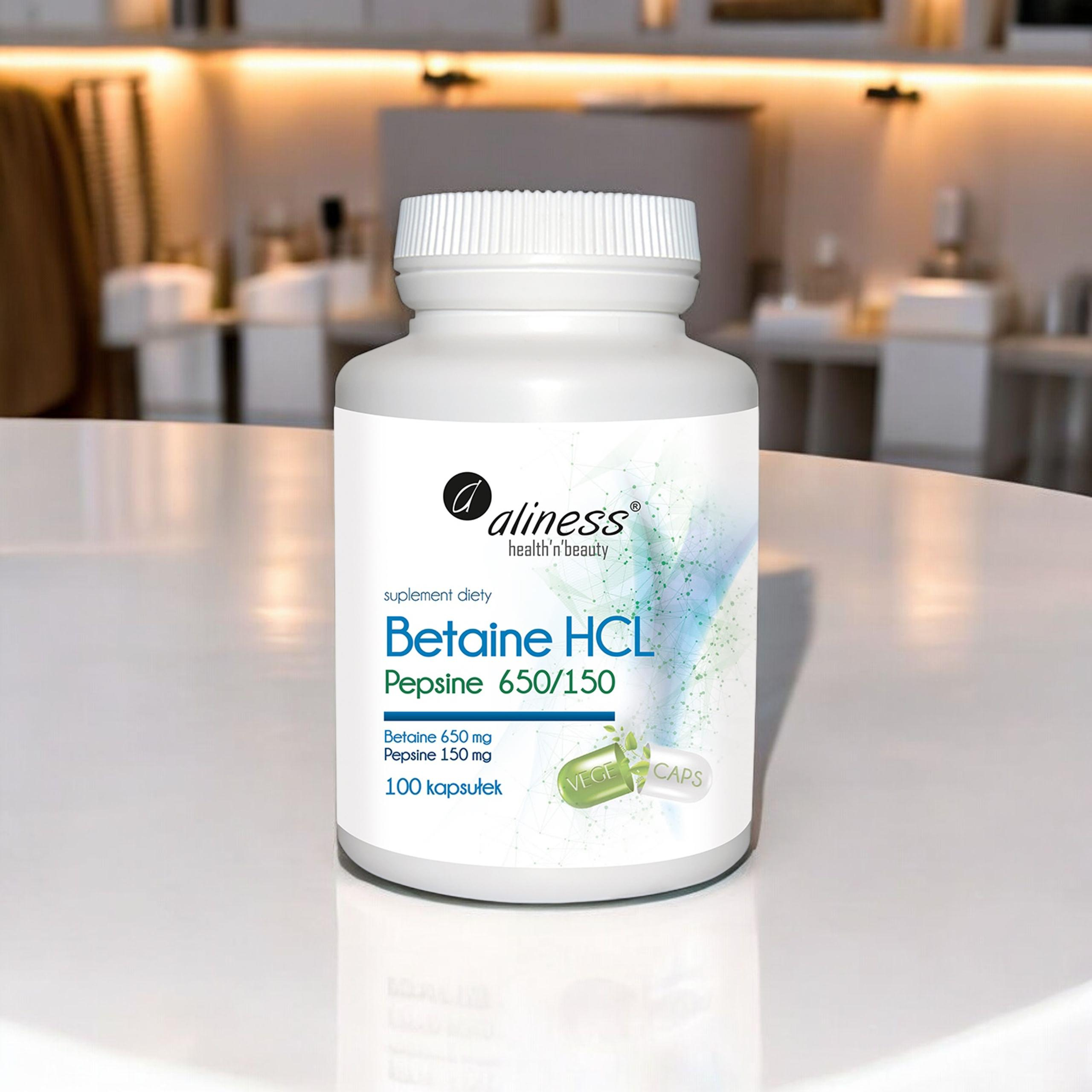 ALINESS - Betaine HCL Pepsine 650/150 - 3x 100caps.