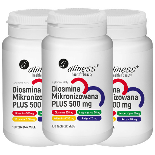 ALINESS - Diosmina Mikronizowana Plus 500mg - 100vtabs. x3