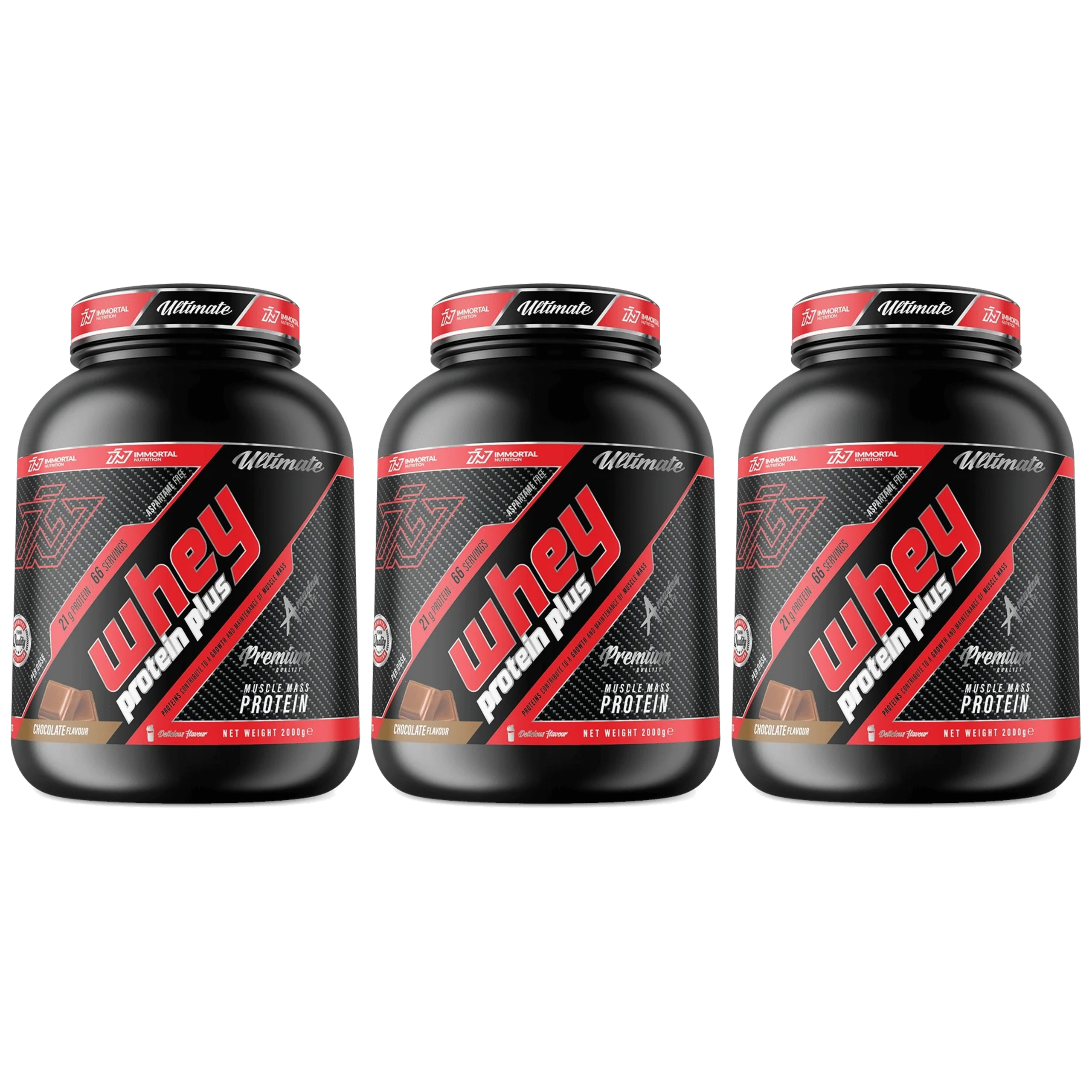 IMMORTAL NUTRITION - Whey Protein Plus - 3x 2000g